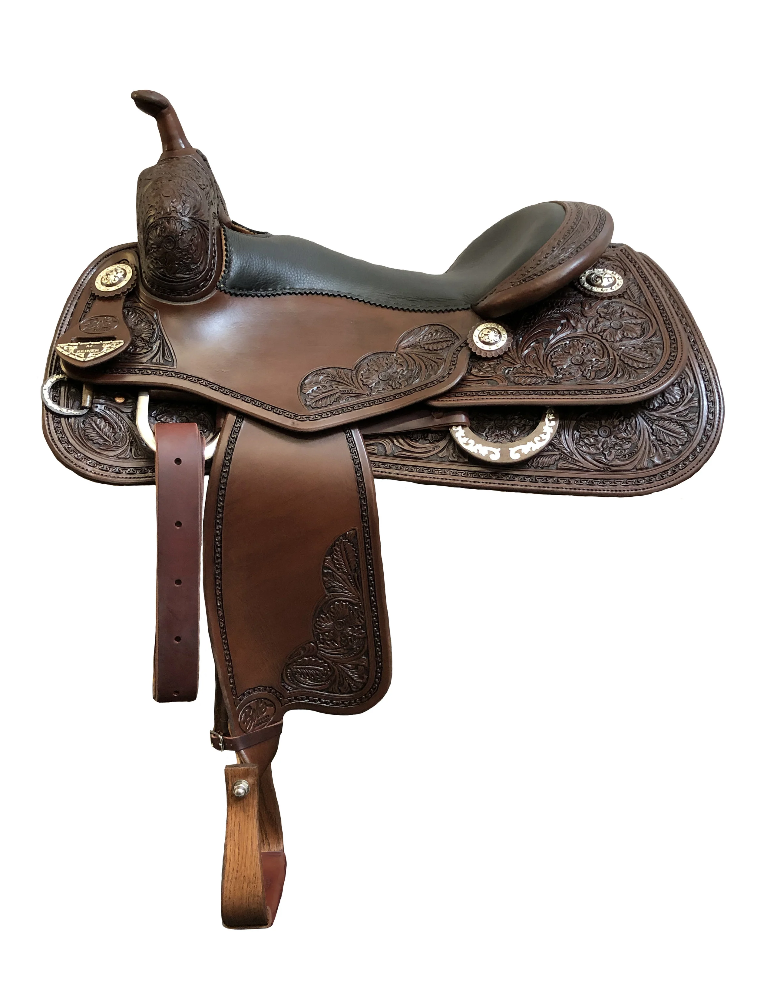 AF Reiner 538 custom western saddle handcrafted for reining performance, balance, and rider comfort.