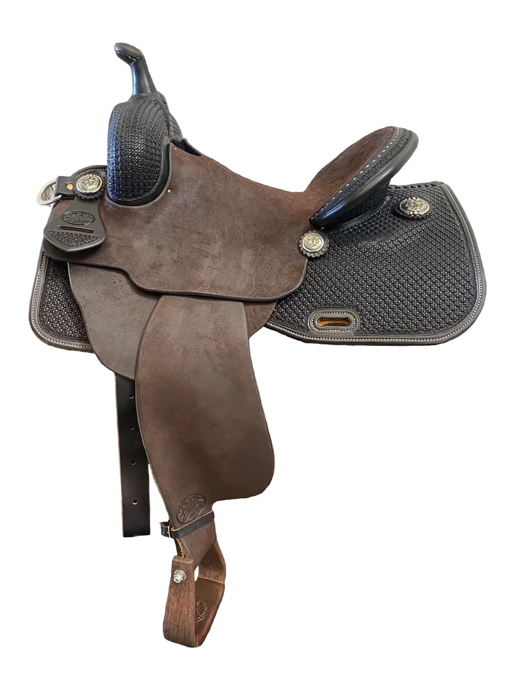 Barrel Racing 497 custom western saddle handcrafted for speed, balance, and performance in barrel racing.