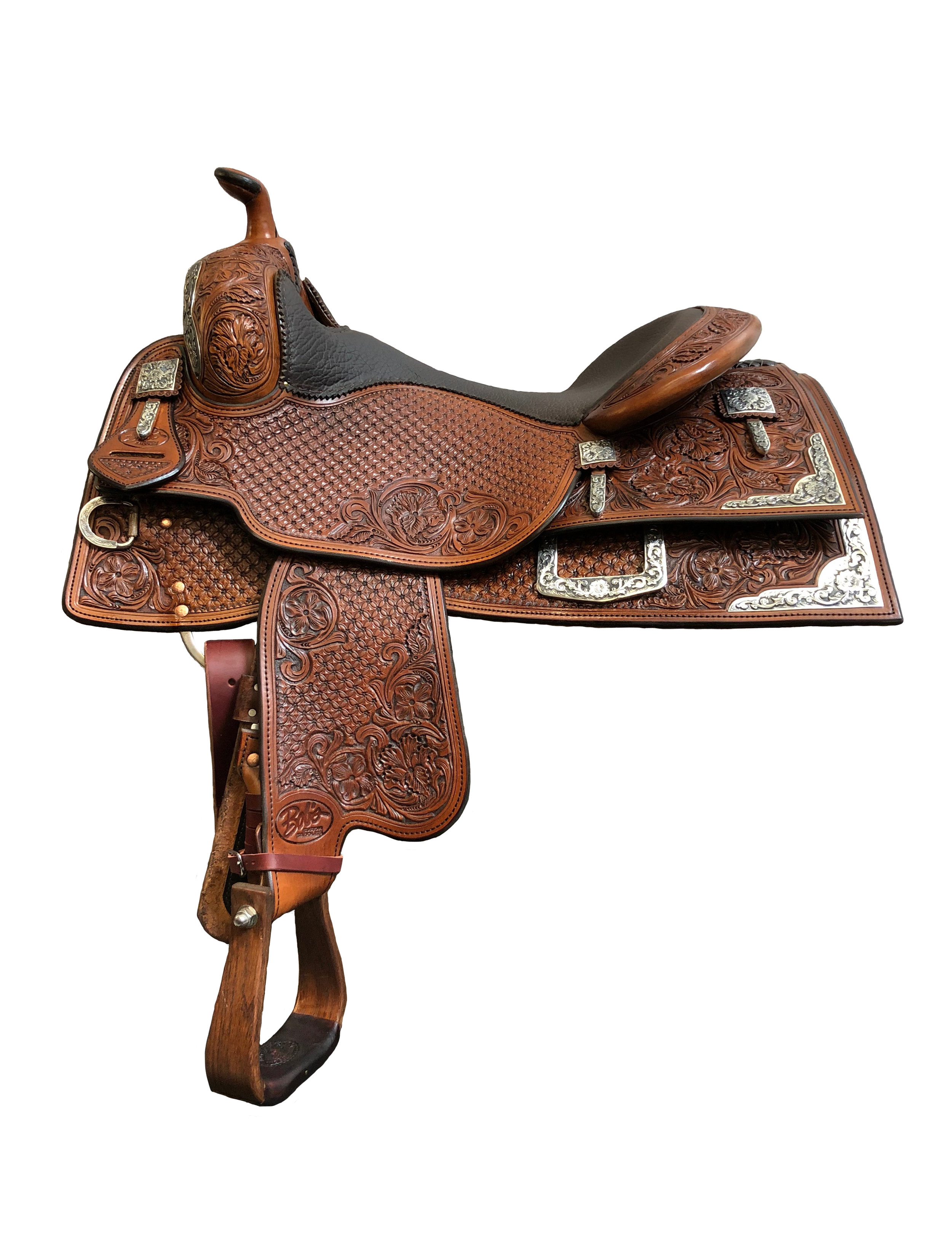 BCS Reiner 127 custom western saddle designed for competitive reining with premium leather craftsmanship.