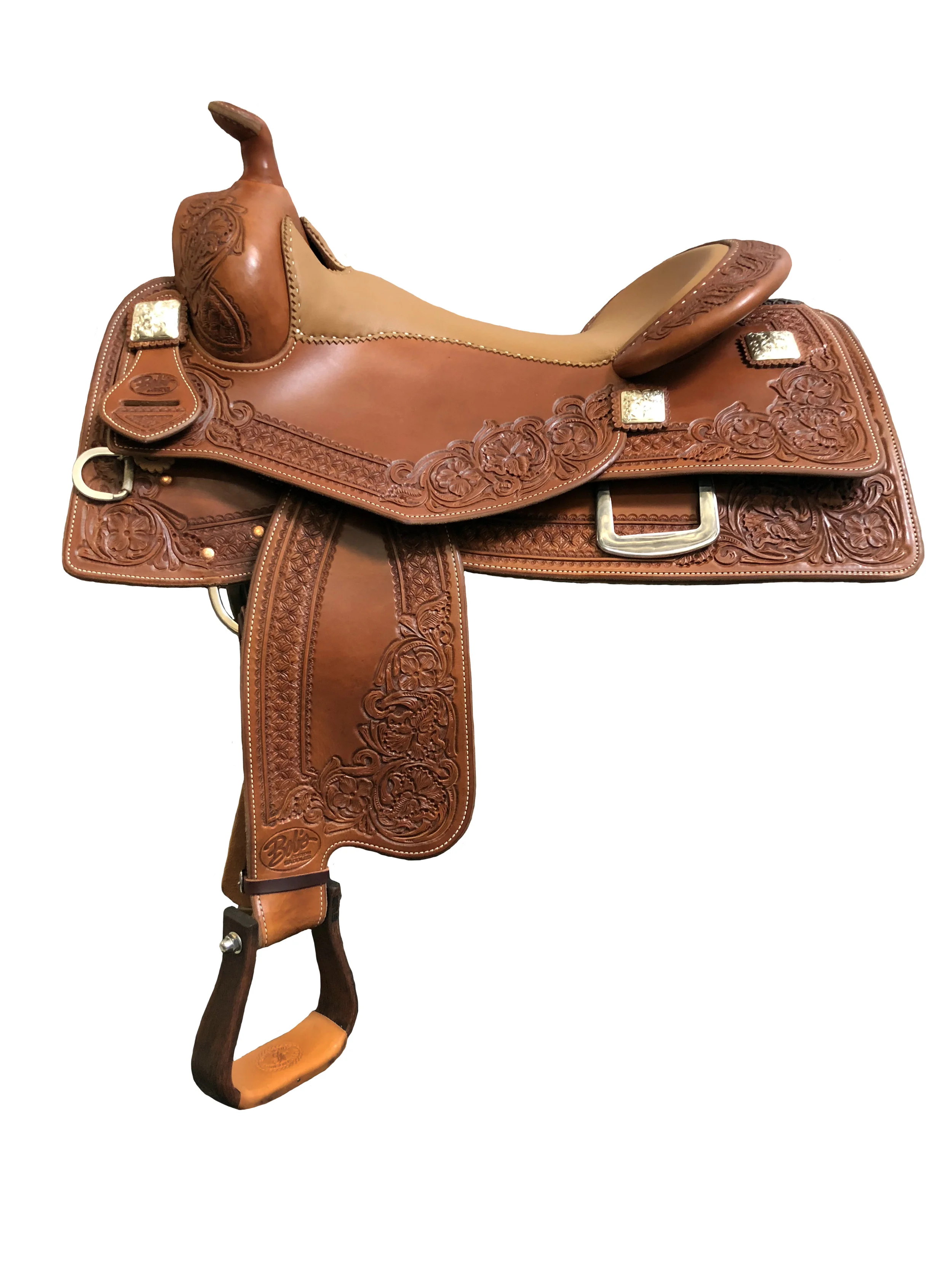 BCS Reiner 334 custom western saddle handcrafted for reining performance, balance, and comfort.
