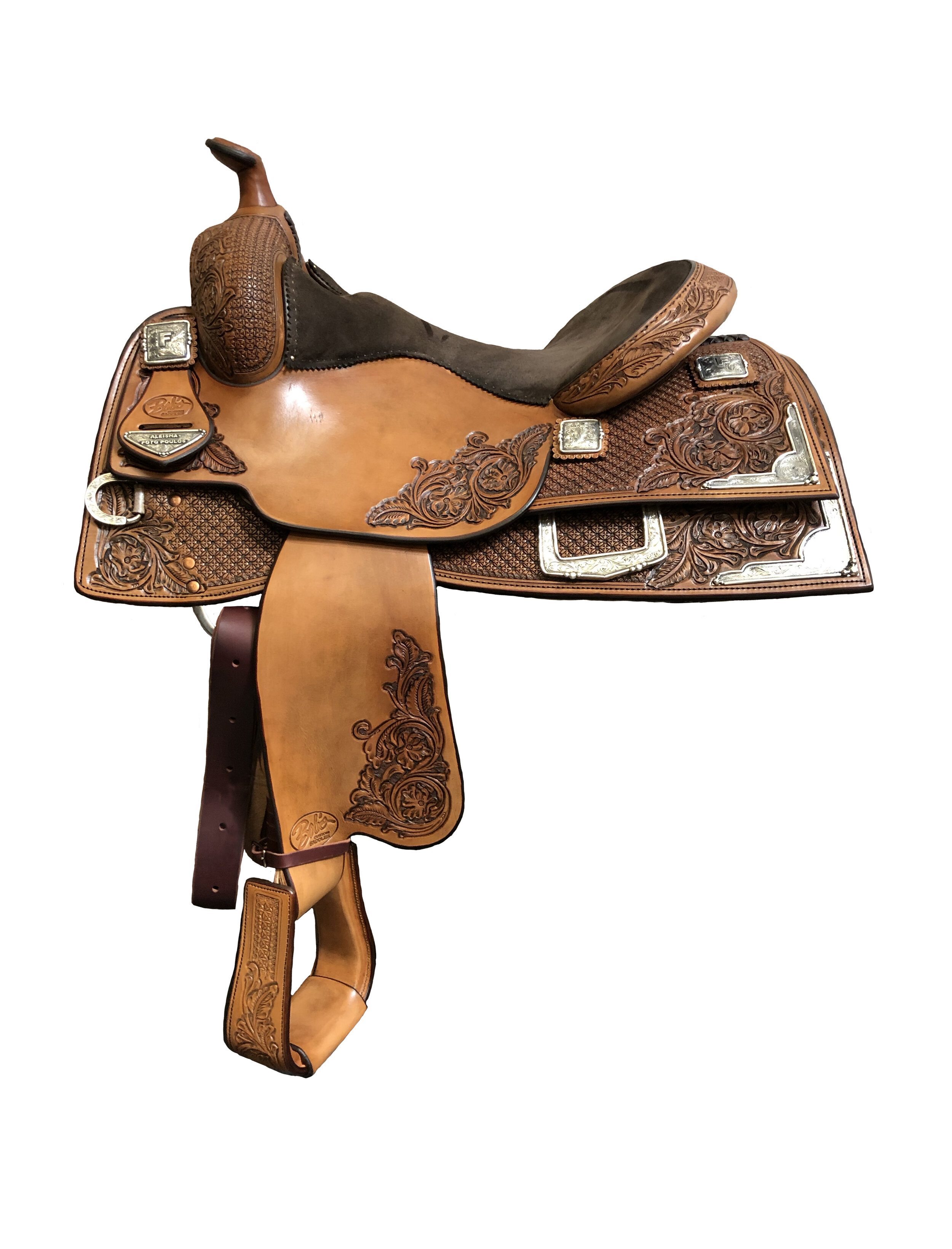 BCS Reiner 354 custom western saddle handcrafted for reining events with premium craftsmanship.