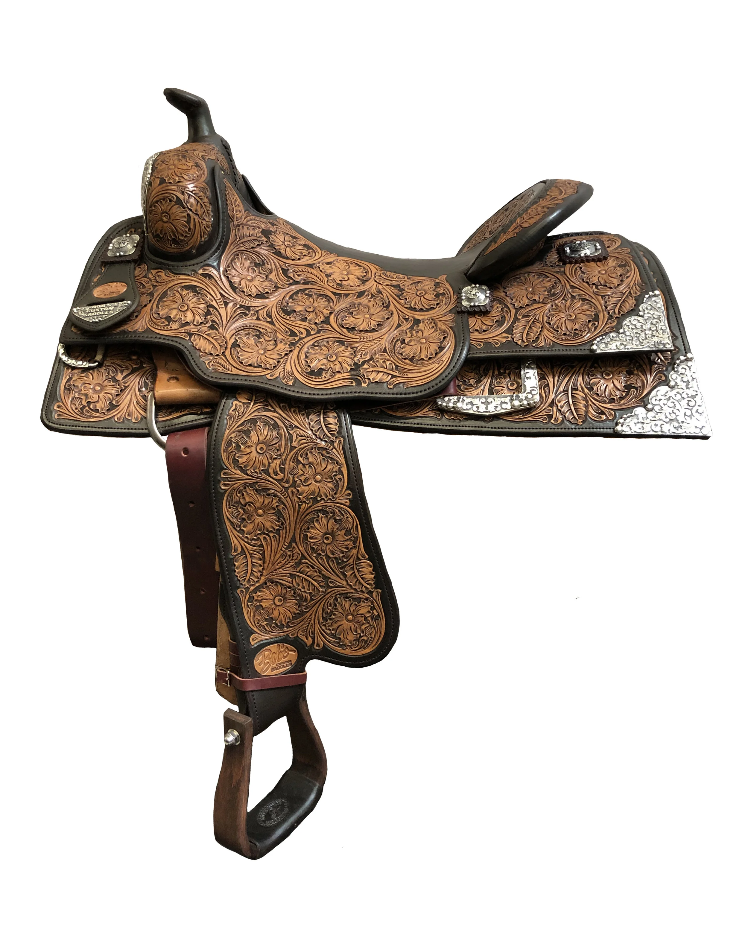 BCS Reiner 376 custom western saddle designed for reining competitions with premium craftsmanship.