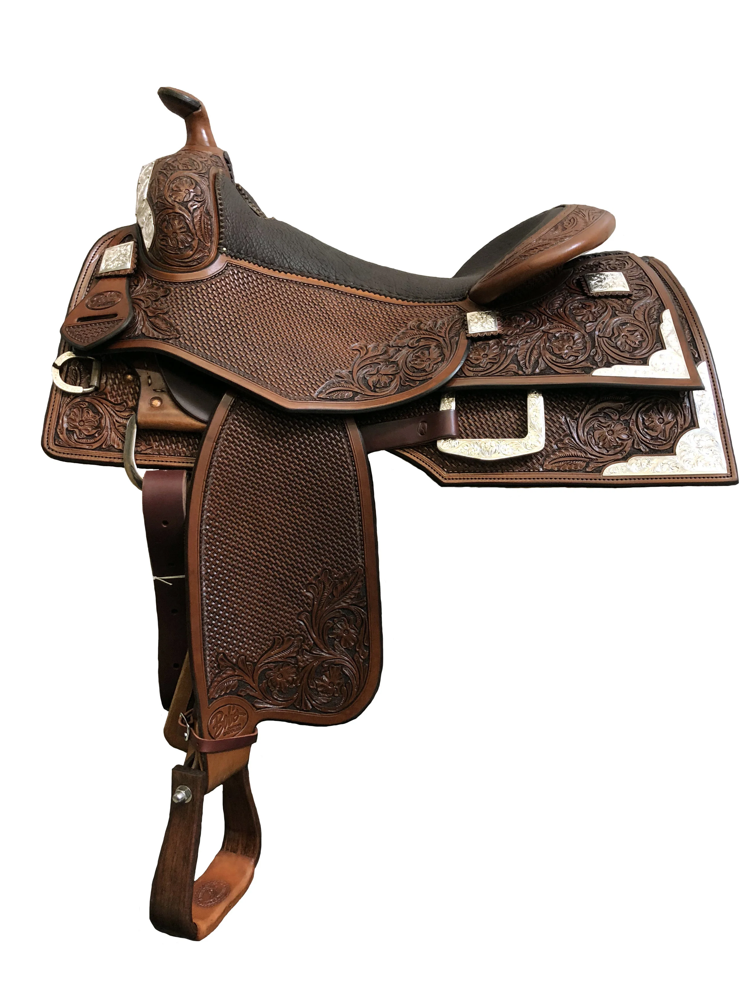 BCS Reiner 472 custom western saddle crafted for reining performance, comfort, and durability.