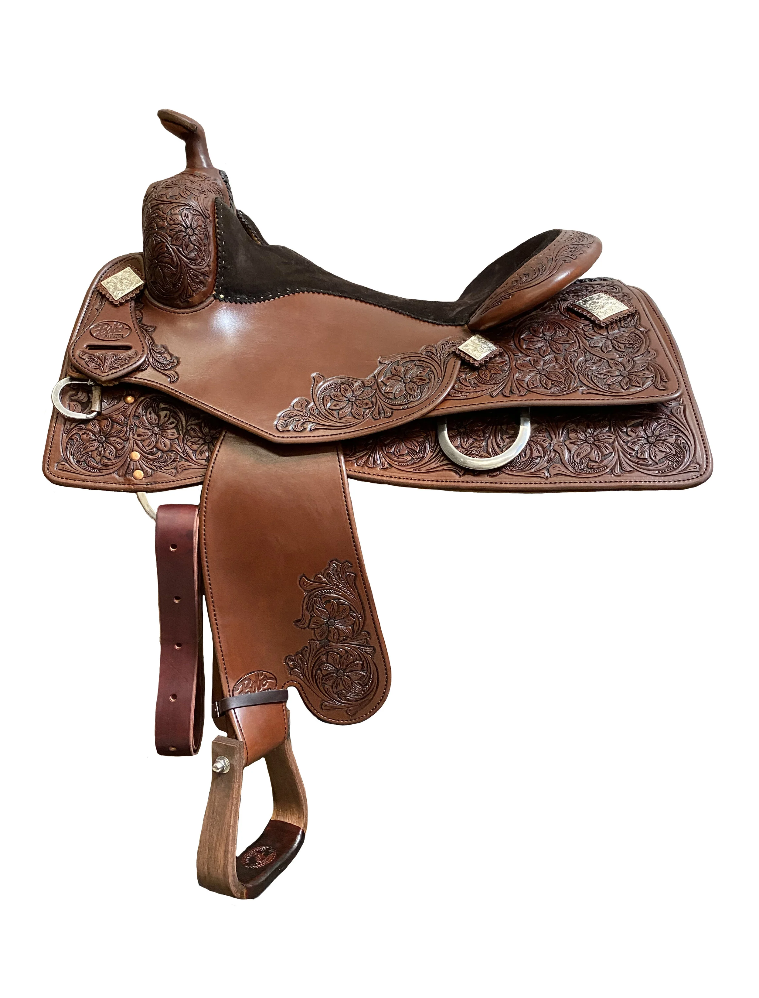 BCS Reiner 701 custom western saddle handcrafted for reining performance, balance, and comfort.