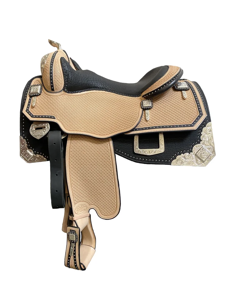 Custom Silver Show Saddle 149 handcrafted with premium leather and custom silver accents for western shows.