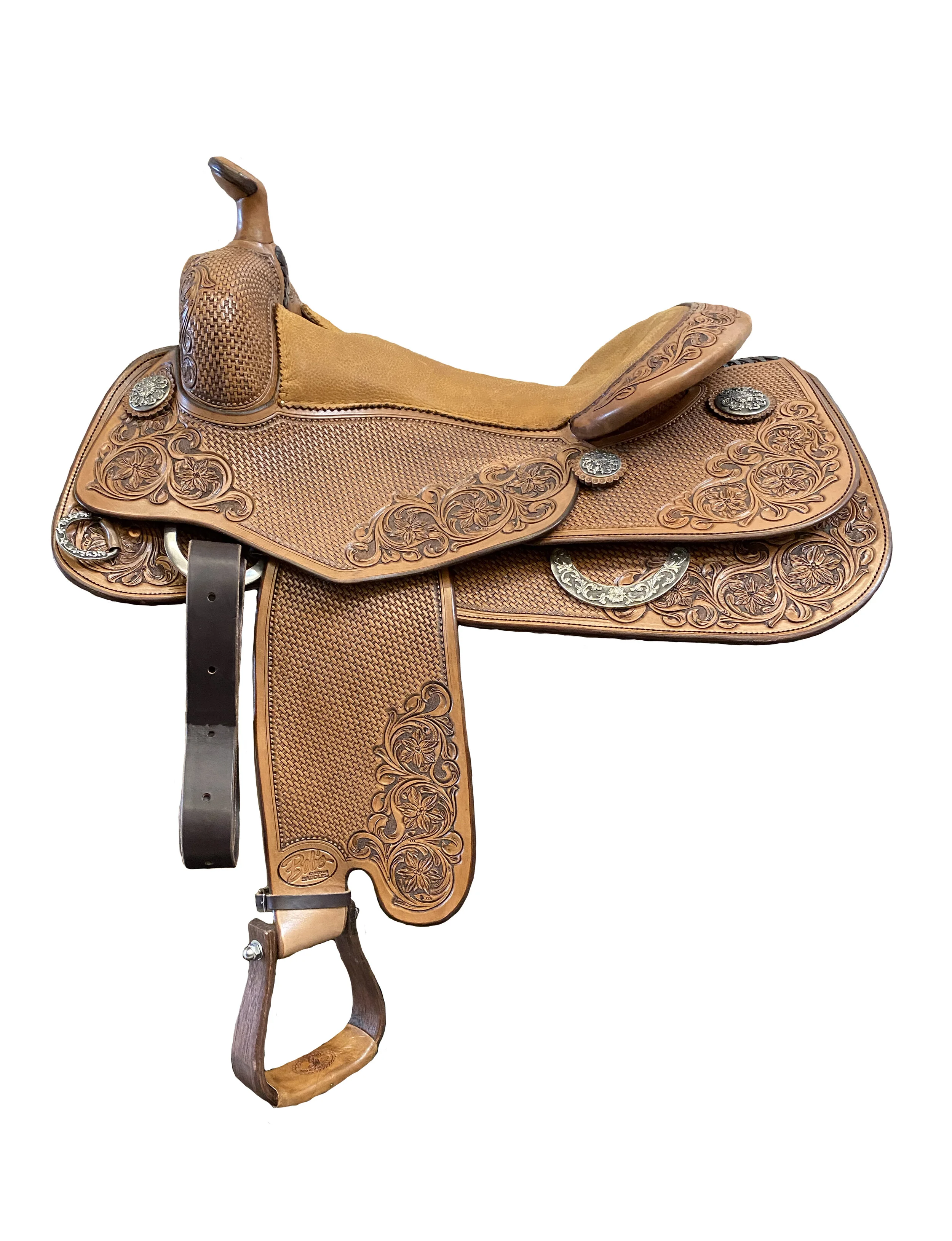 Fappani Reiner 166 custom western saddle handcrafted for reining performance, balance, and rider comfort.