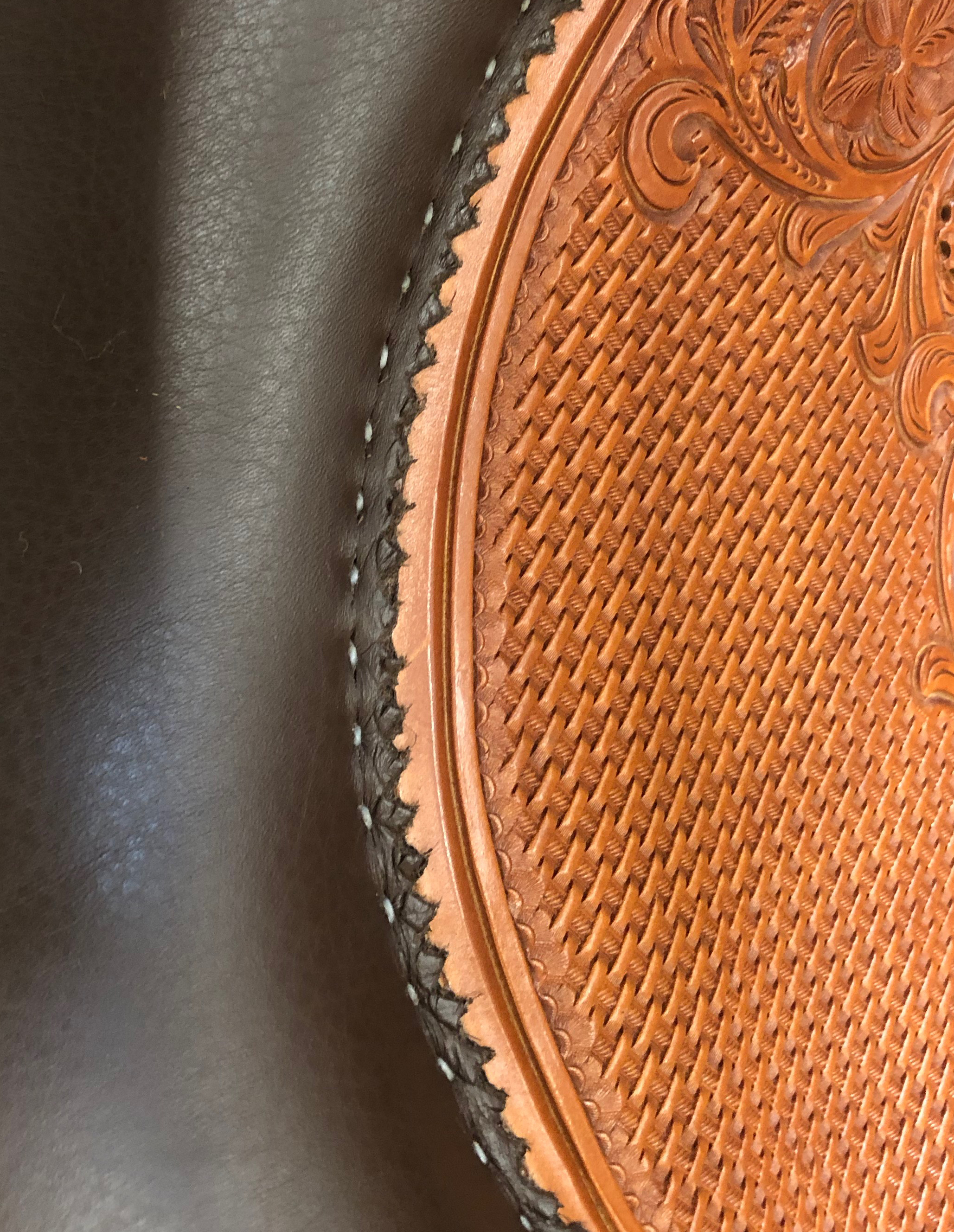Premium hand stitched saddle seat crafted for custom western saddles.