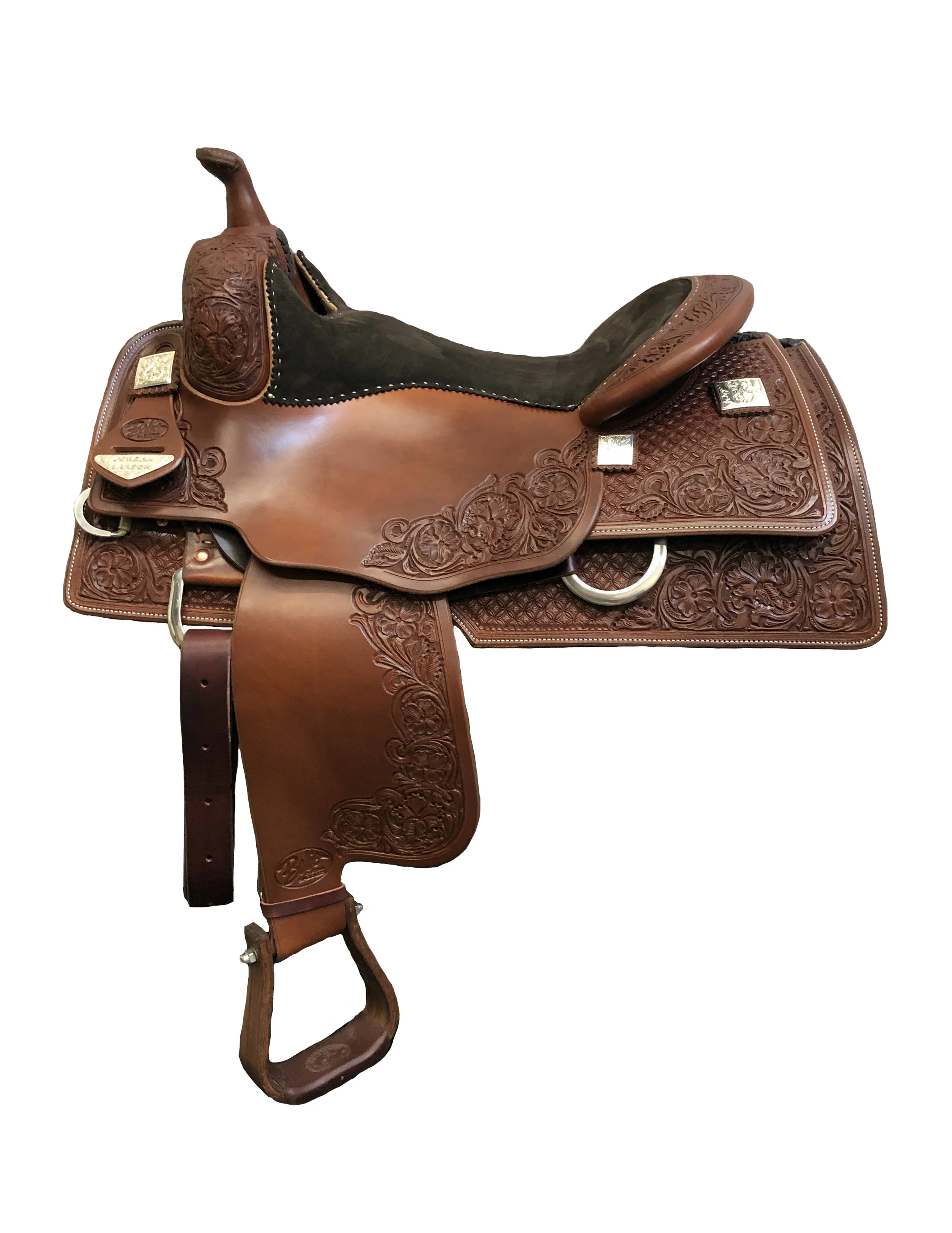 Jordan Larson Reiner 723 custom western saddle designed for reining performance, balance, and comfort.