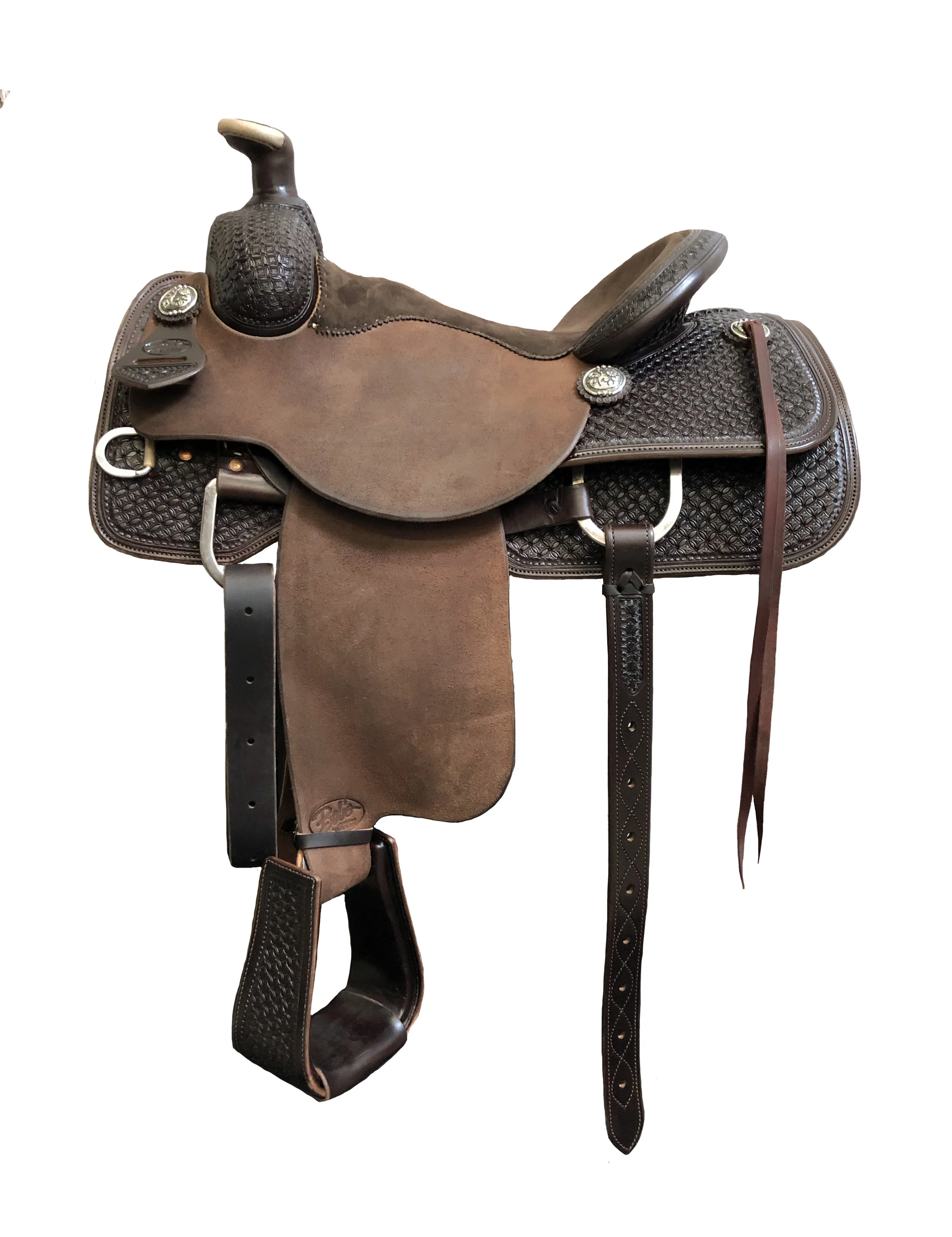 Roping Saddle 134 custom team roping saddle handcrafted with premium leather and durability.