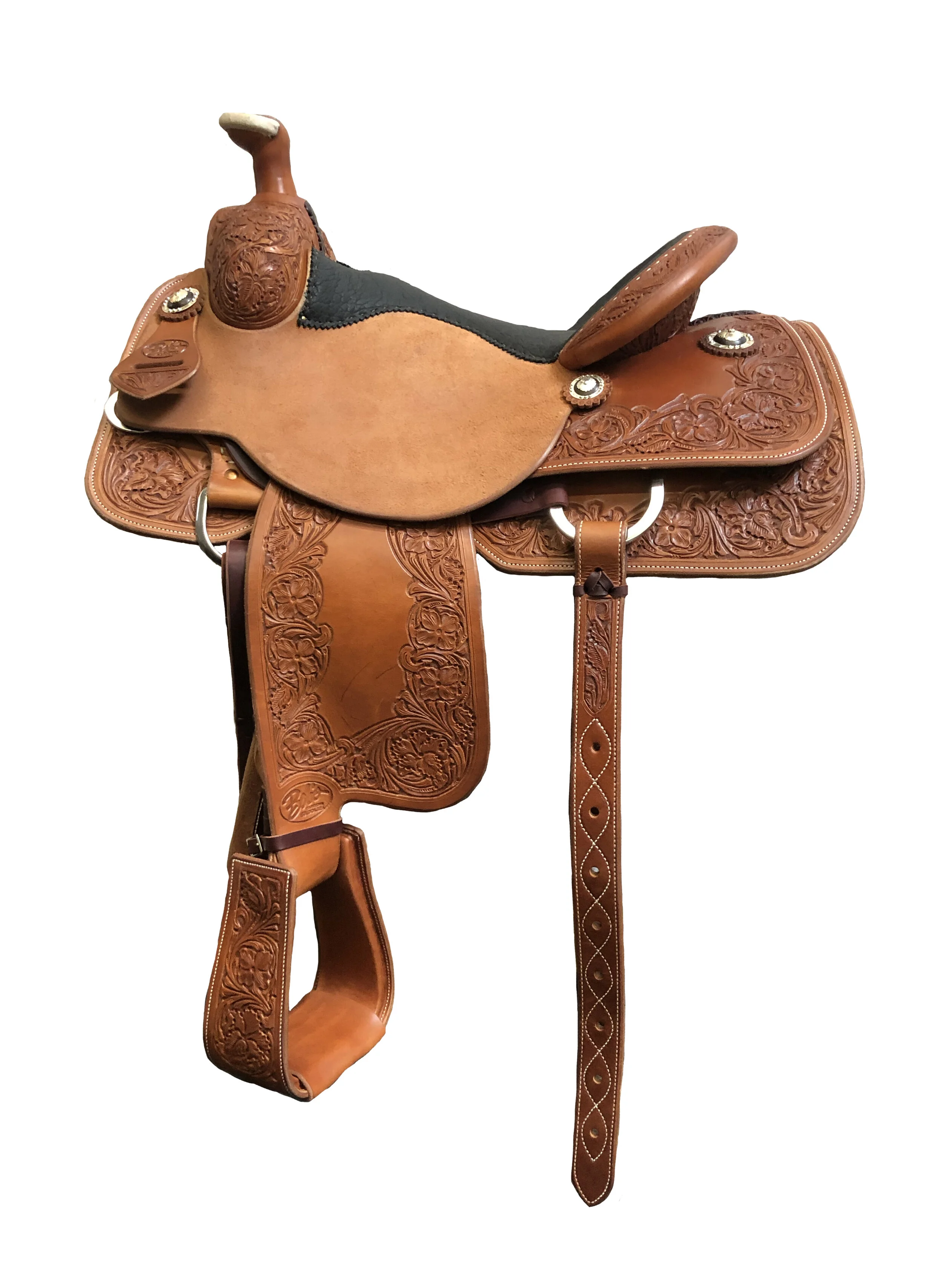 Roping Saddle 480 handcrafted western saddle designed for dependable roping performance.