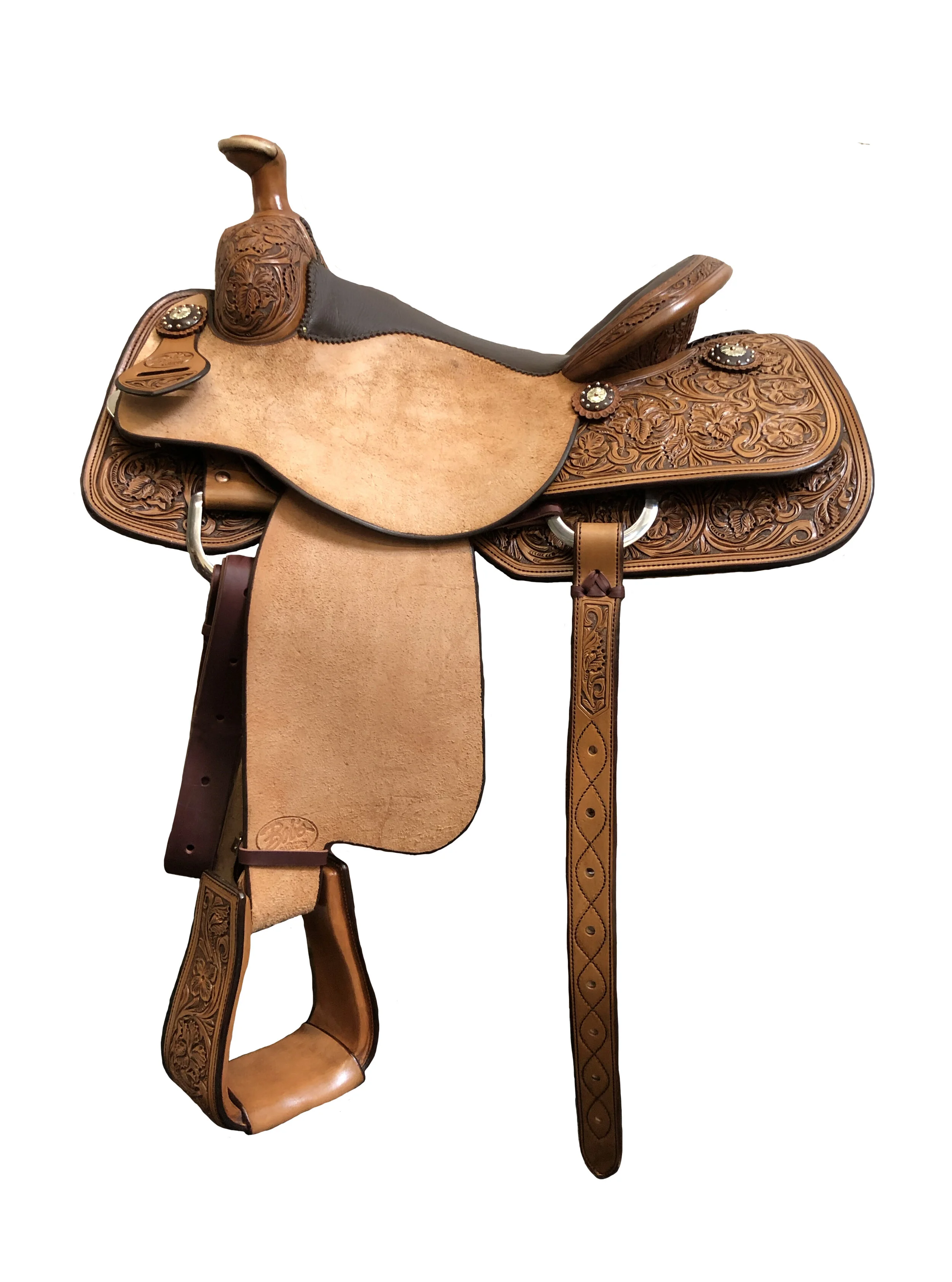 Roping Saddle 543 handcrafted western saddle designed for professional roping performance.