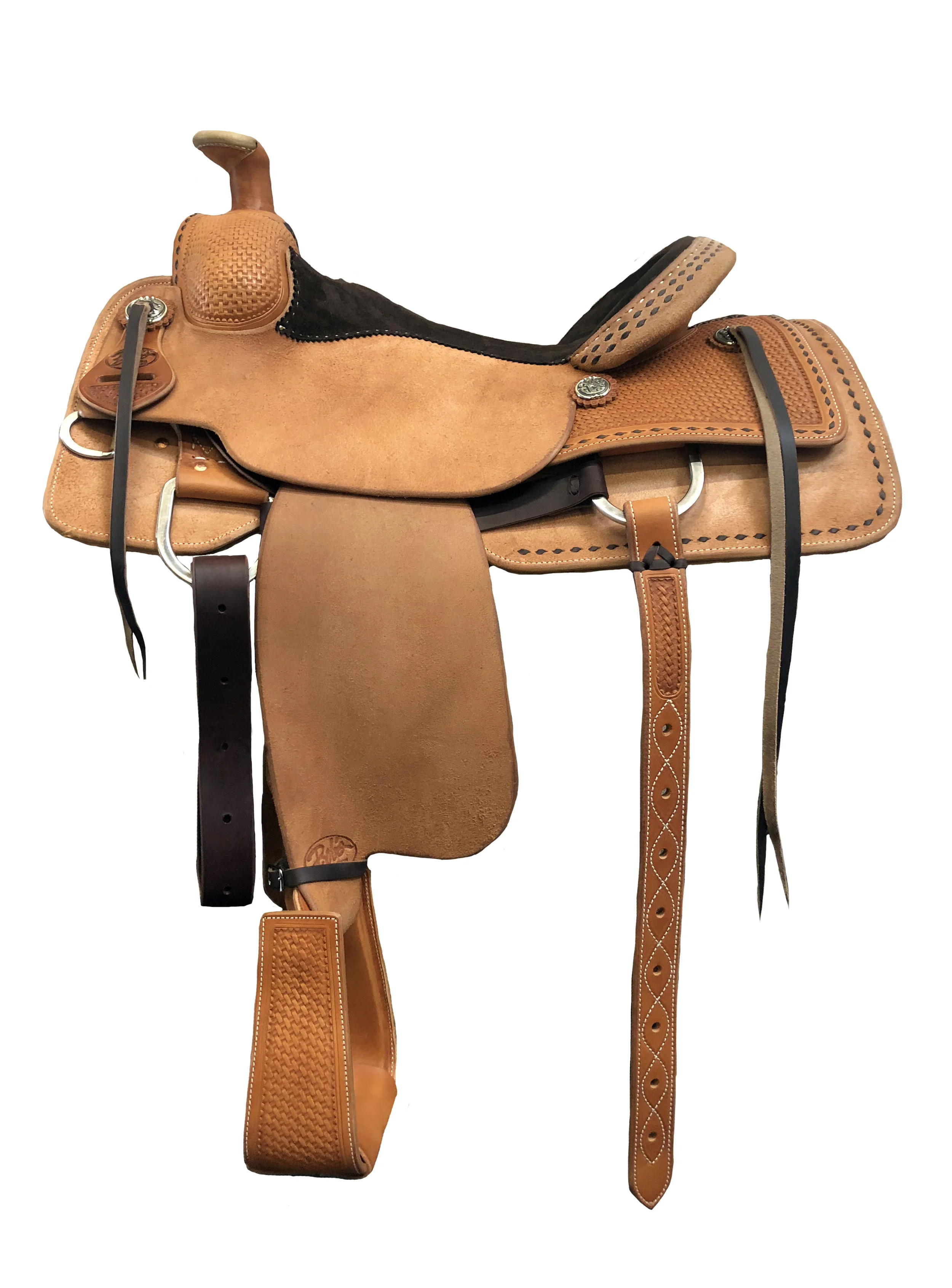 Roping Saddle 585 premium western saddle designed for ranch work, roping, and everyday riding.