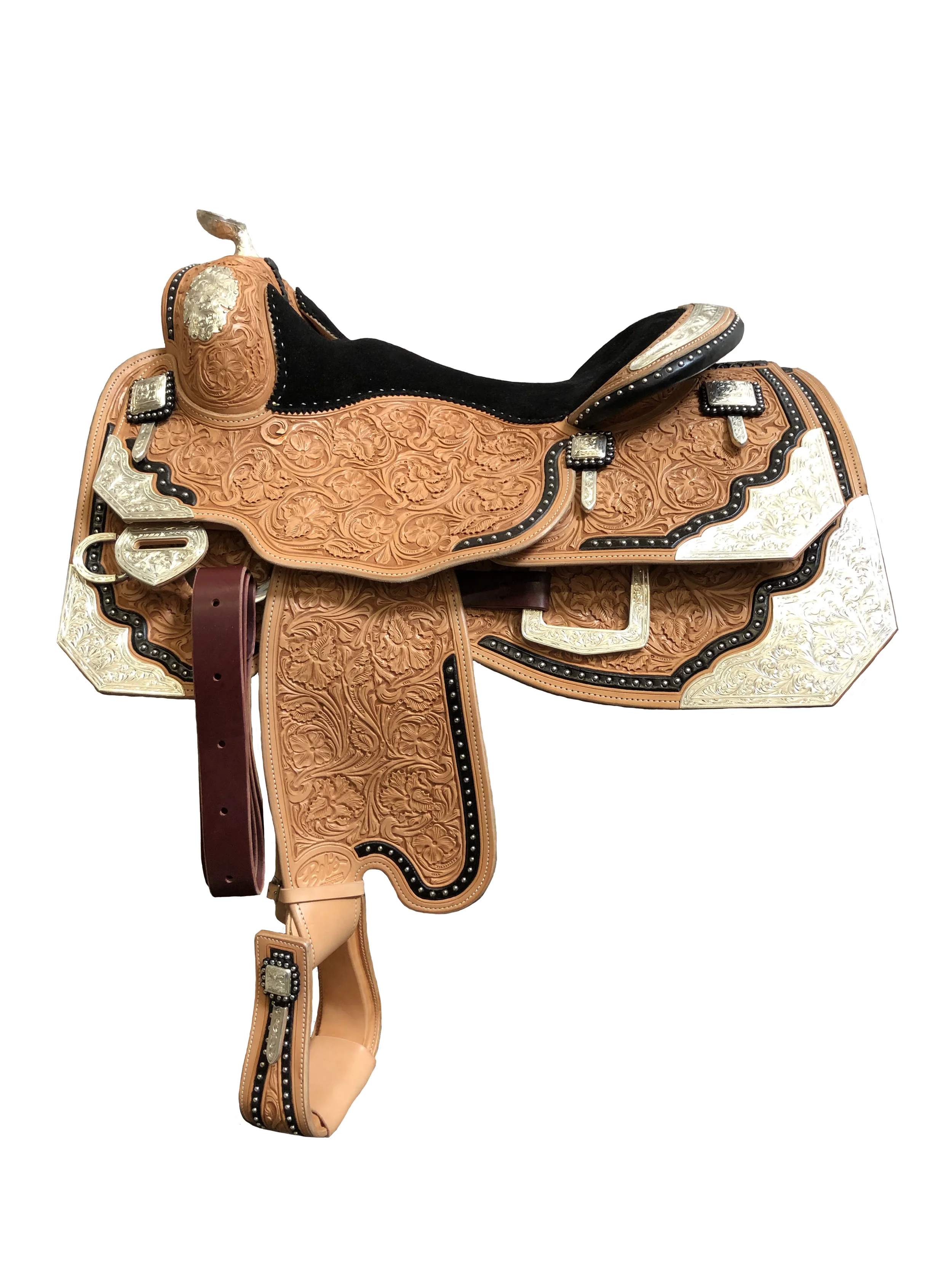 Silver Show Saddle 229 handcrafted western show saddle with premium leather and silver detailing.