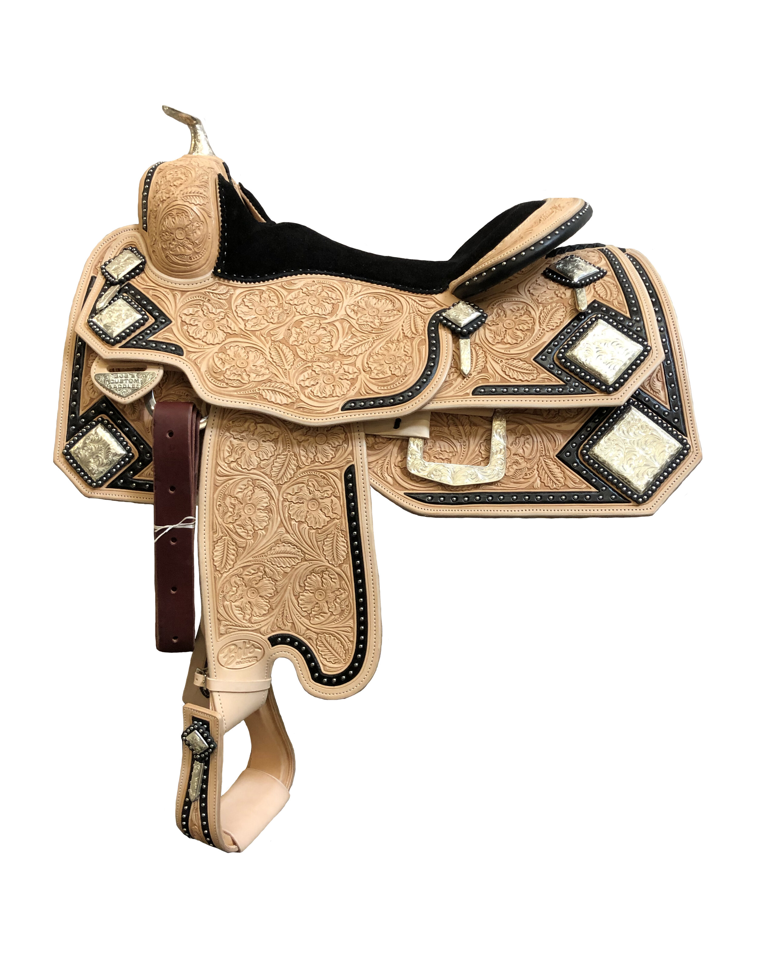 Silver Show Saddle 243 custom western show saddle featuring premium leather and silver detailing.