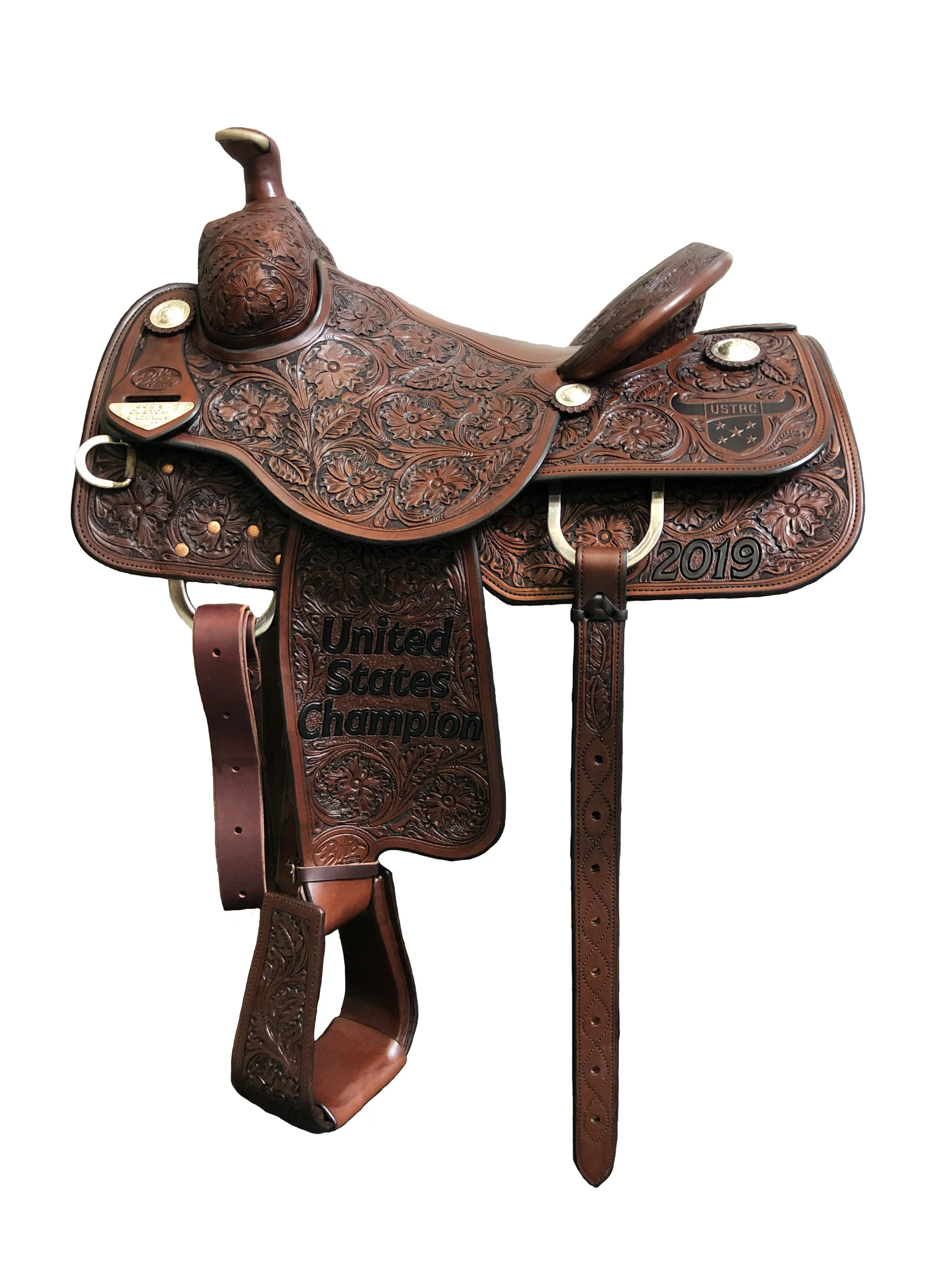USTRC NFTR Championship Saddle 2019 handcrafted western saddle built for championship performance.