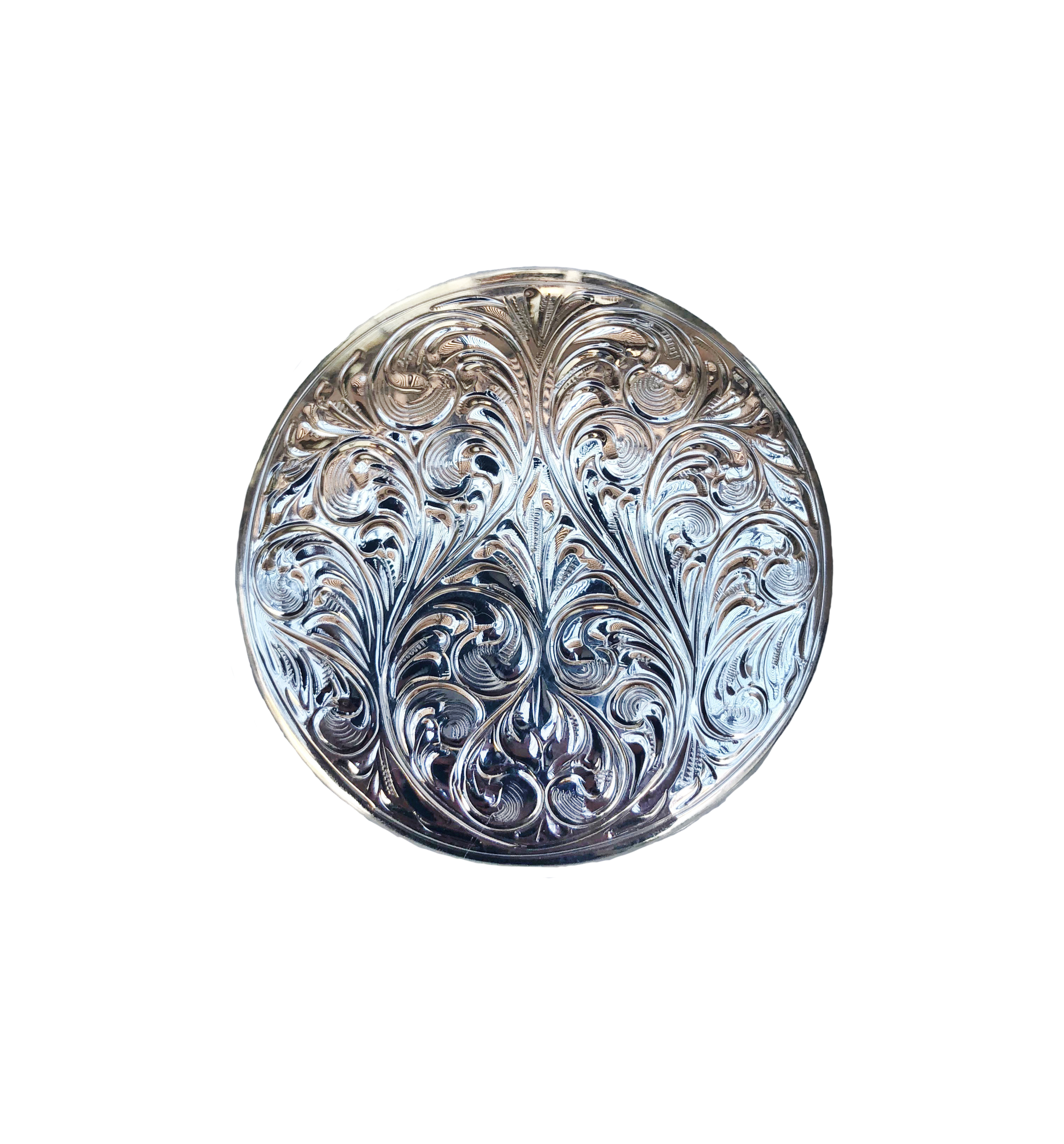 Arizona Classic saddle engraving with elegant western floral scrollwork and detail.