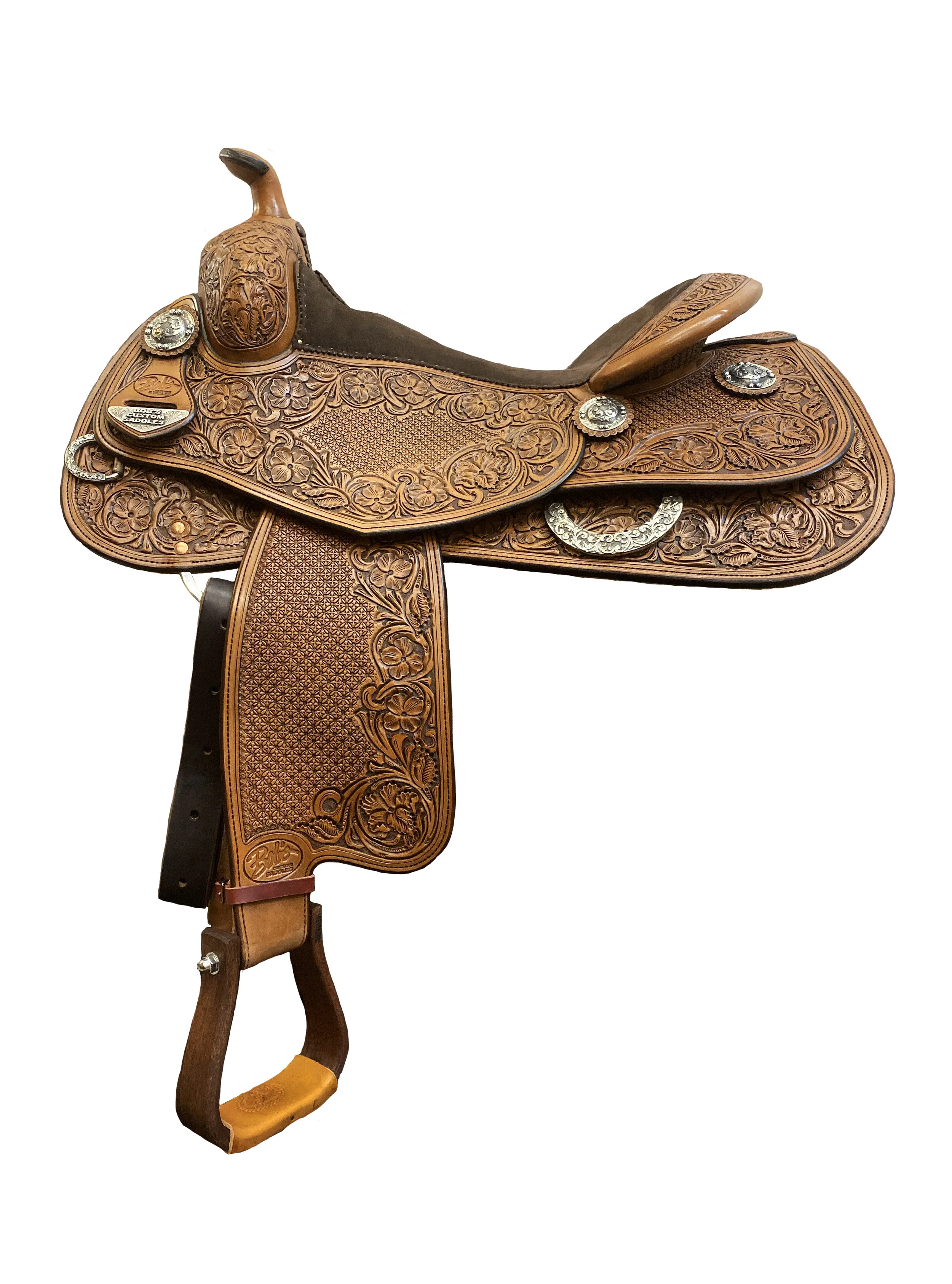 BCS Reiner 501 custom western saddle built for competitive reining with premium leather construction.