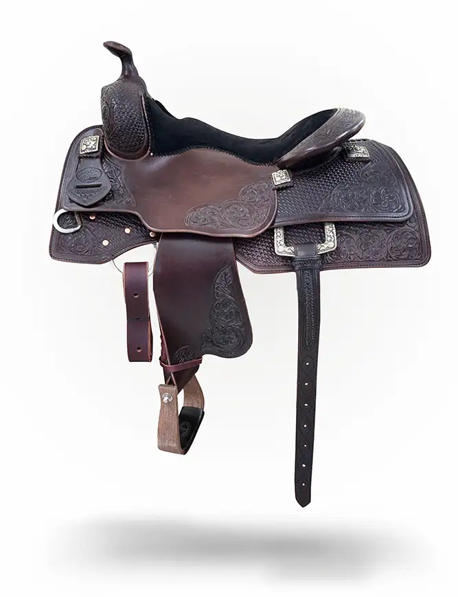 BCS Reiner Stock 418 western performance saddle designed for comfort, balance, and durability.