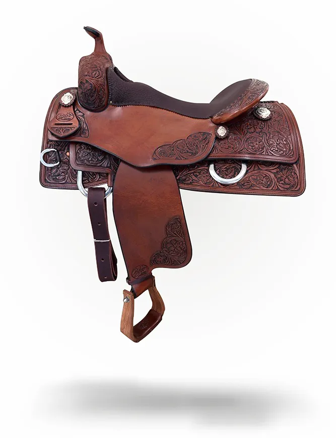BCS Reiner Stock 421 premium western reining saddle crafted for balance and precision.