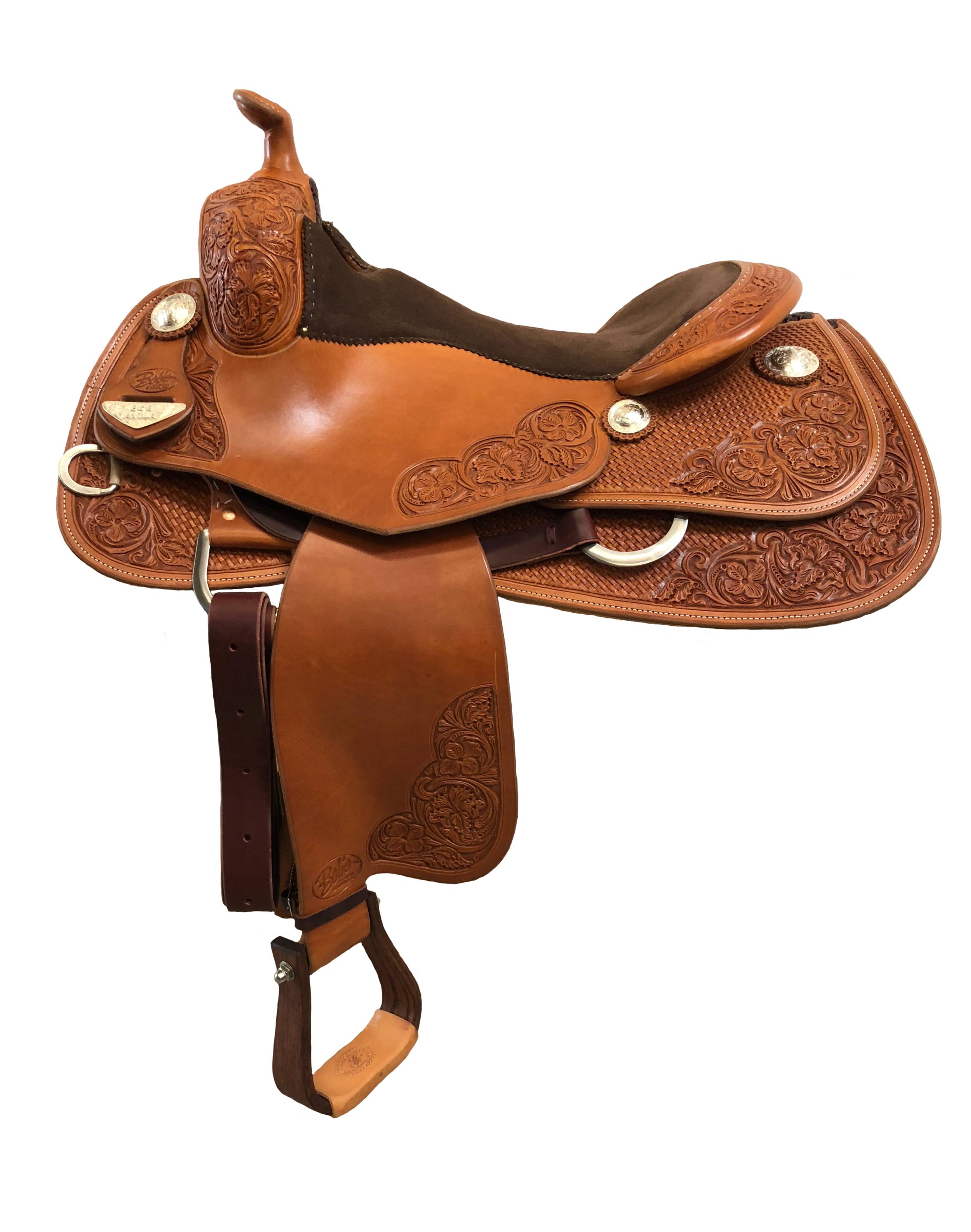 Bob Avila Reiner 109 custom western saddle handcrafted for competitive reining with premium leather.