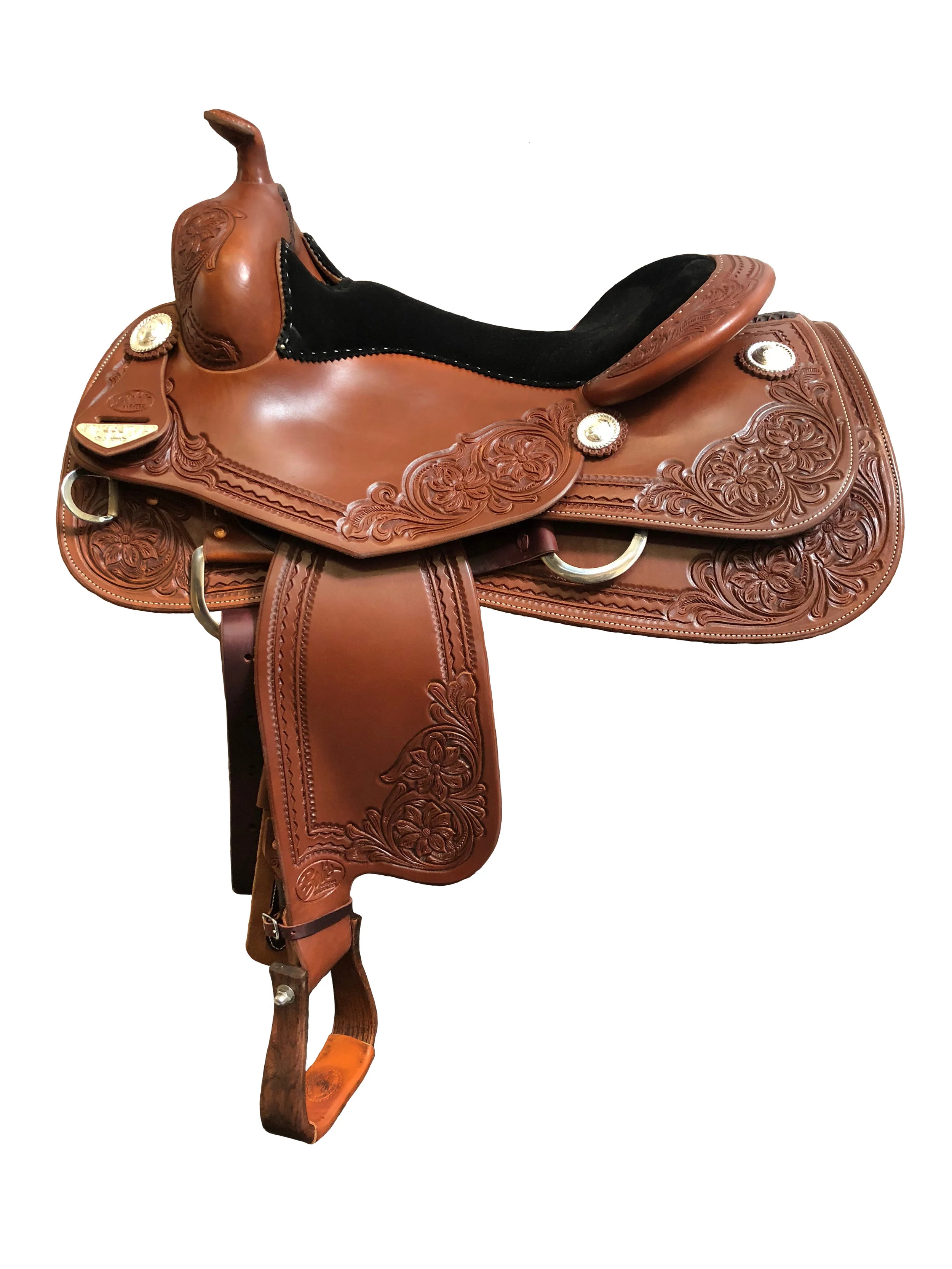 Bob Avila Reiner 395 custom western saddle built for reining control, stability, and lasting performance.