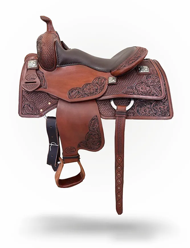 Bob Avila Stock 427 custom western performance saddle crafted for precision riding.