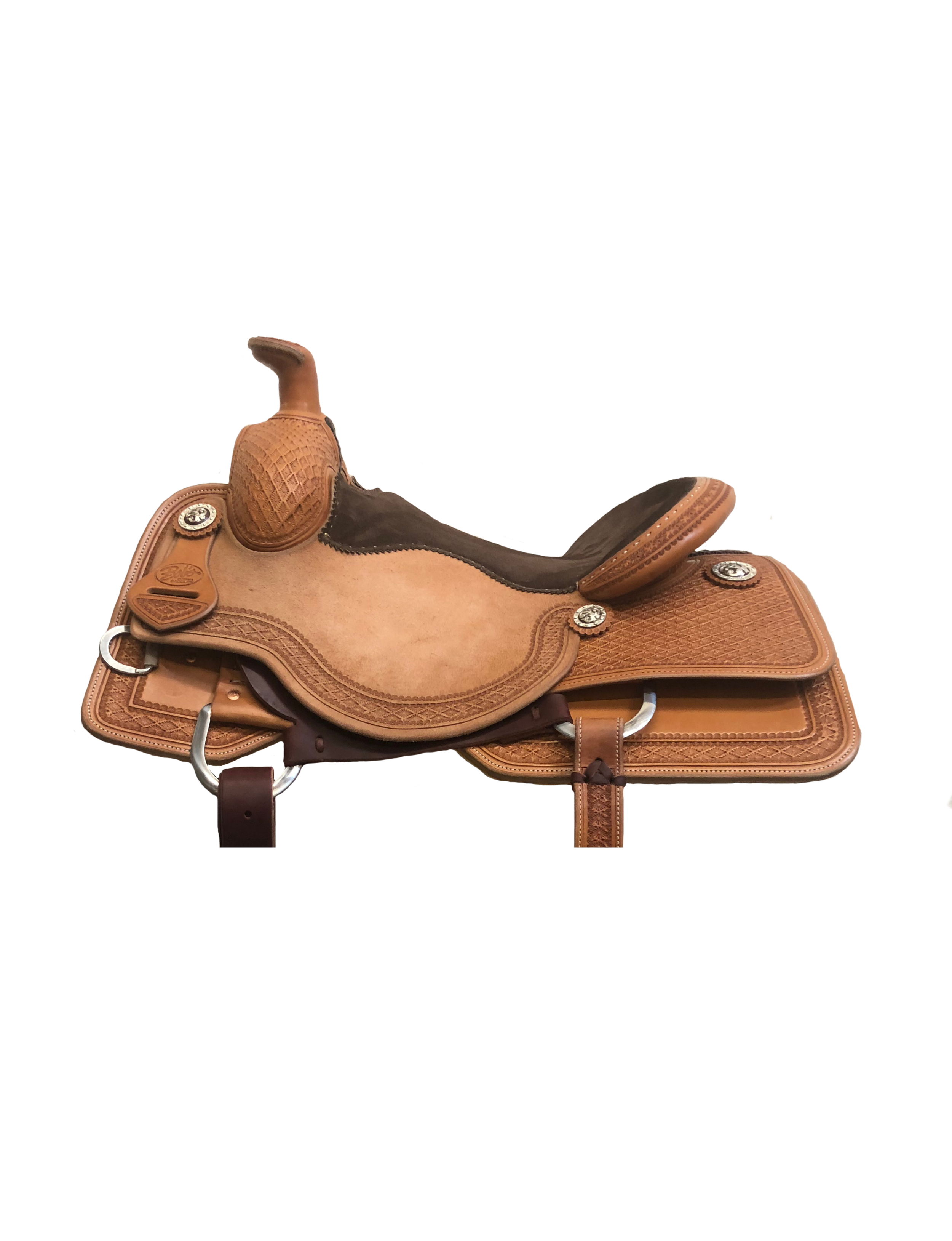 CW style square skirt with cut-up for premium western saddle customization.
