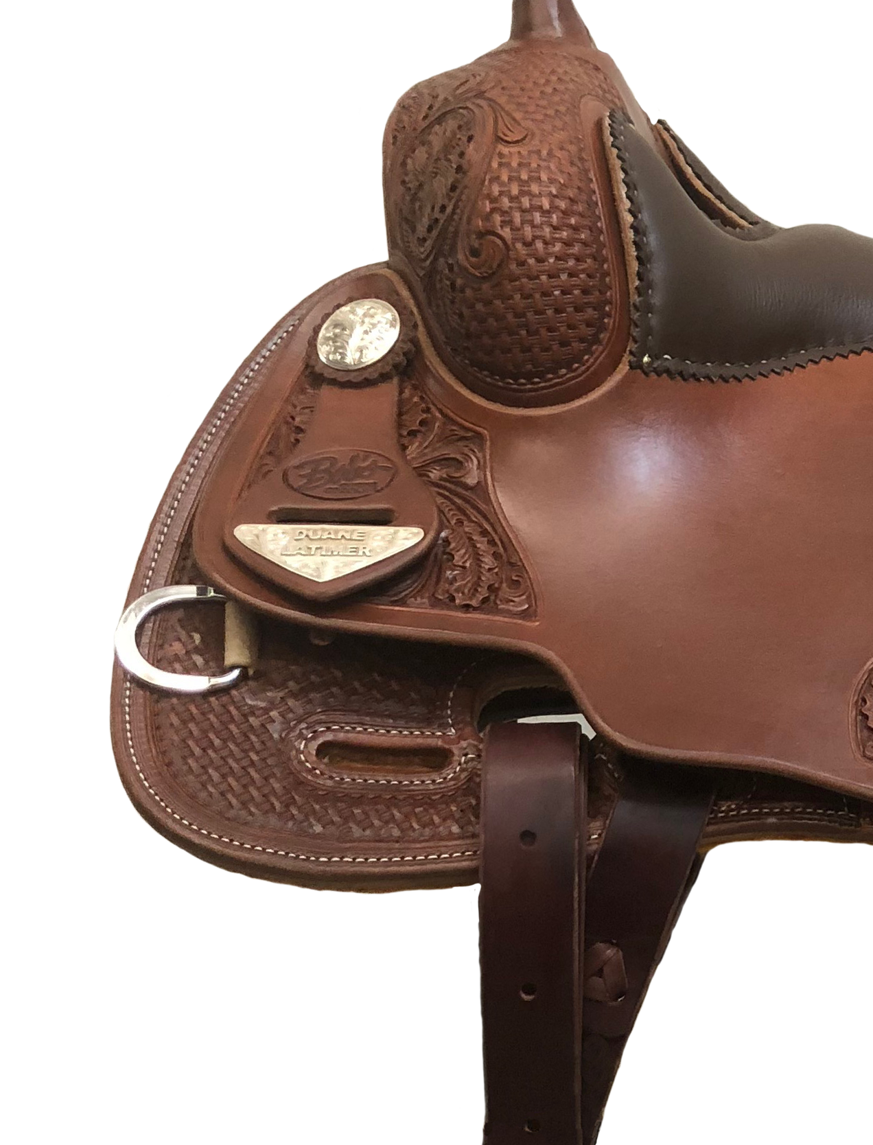 DL/DM style skirt with standard bulkless three-way rigging for western saddles.