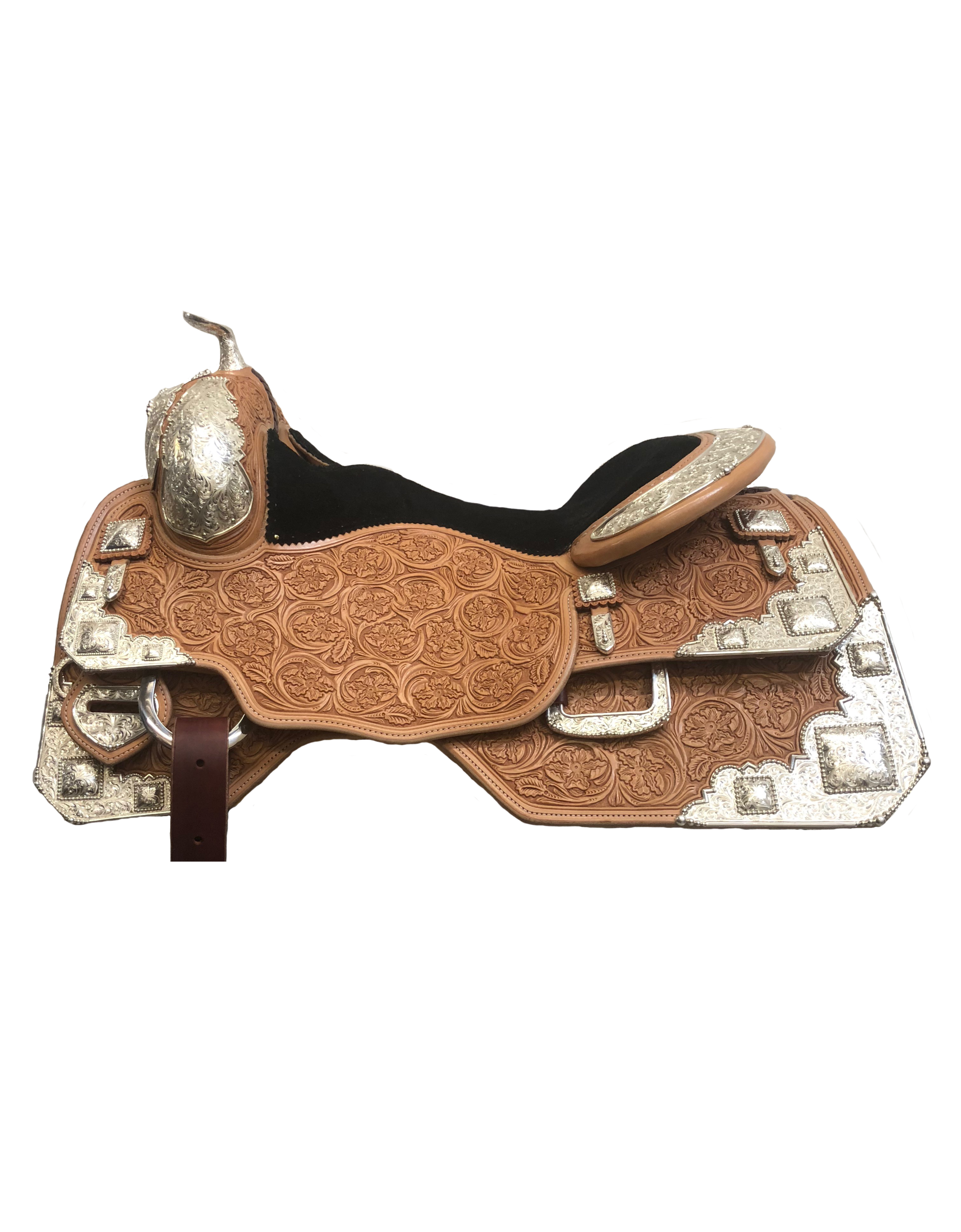Custom equitation style skirt with diagonal corners for western saddles.