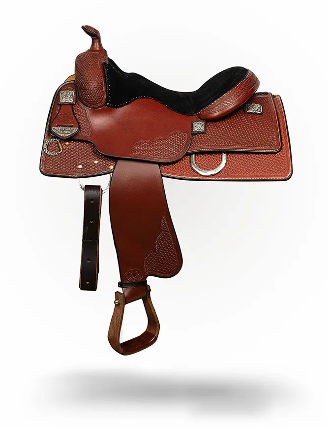 Lady Reiner Stock 425 premium western riding saddle handcrafted for comfort and stability.