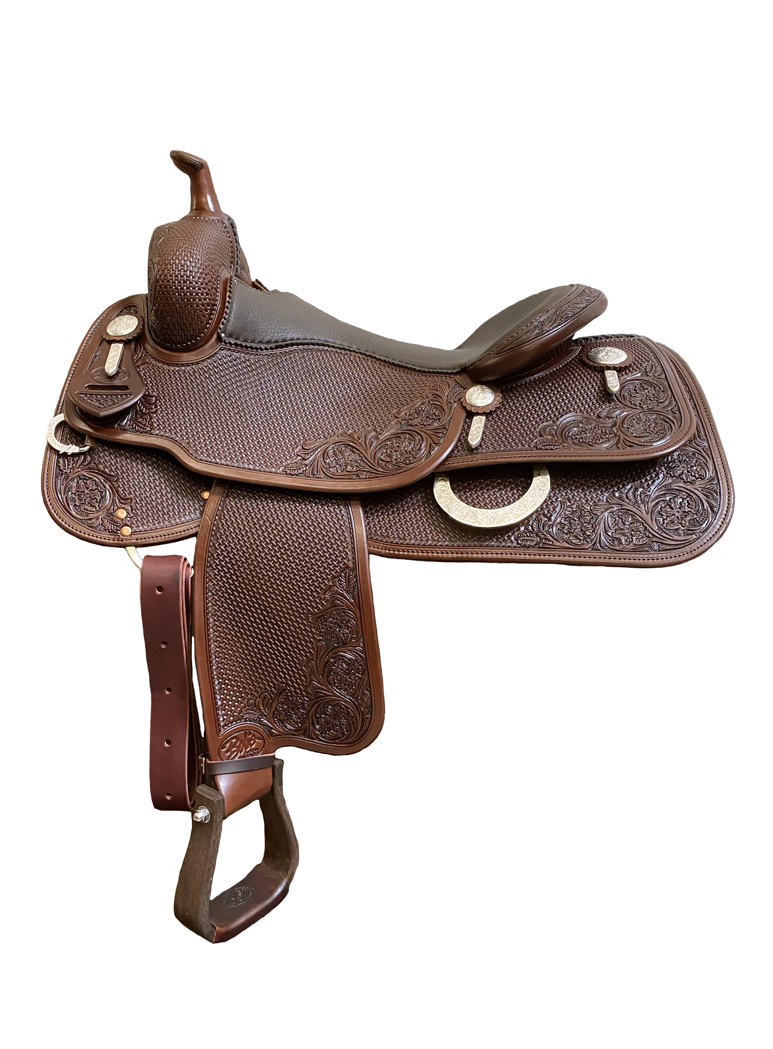 Next-Gen Reiner 093 custom western saddle designed for reining events with premium leather craftsmanship.