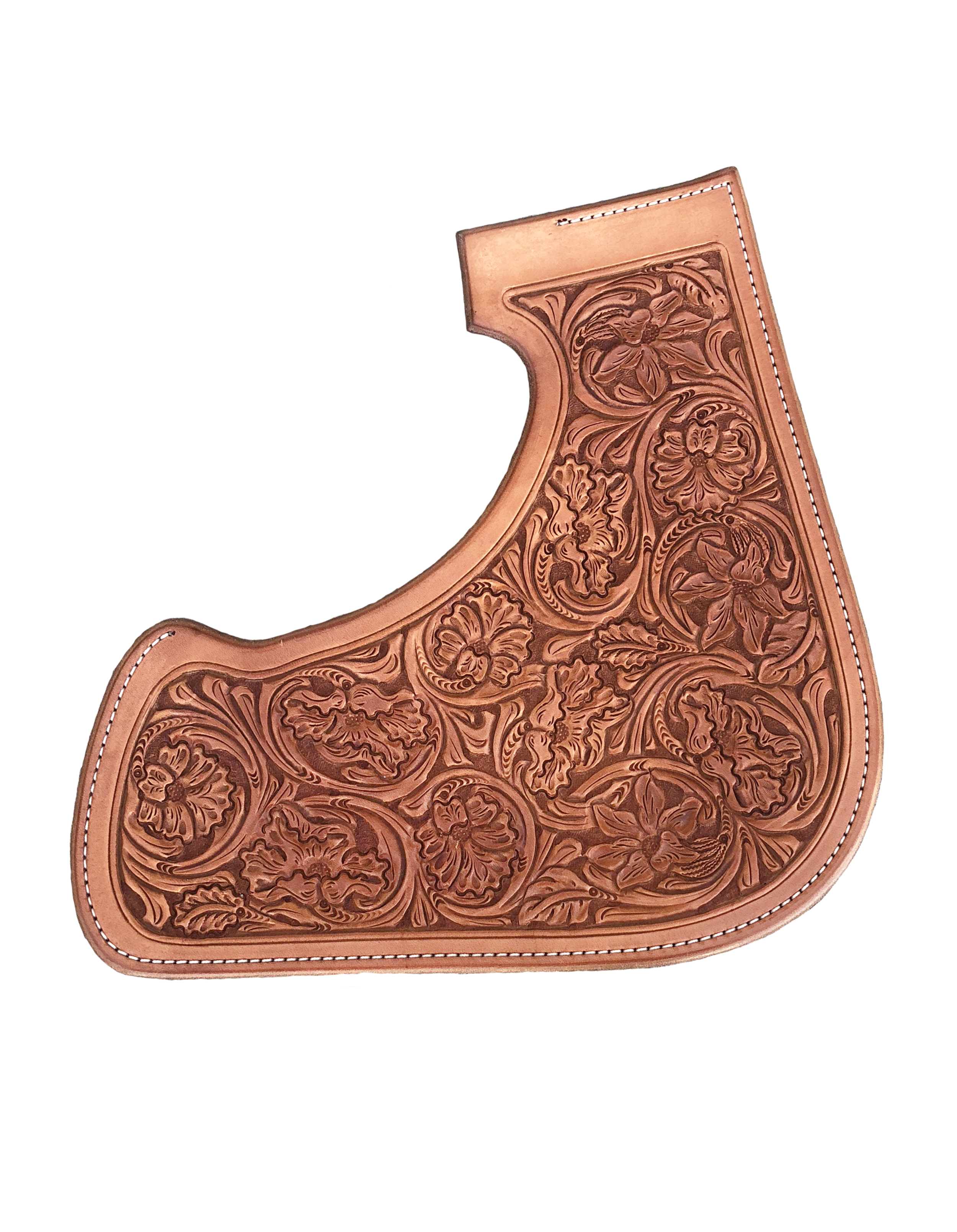 Paradise Valley leather tooling for custom western saddle designs.