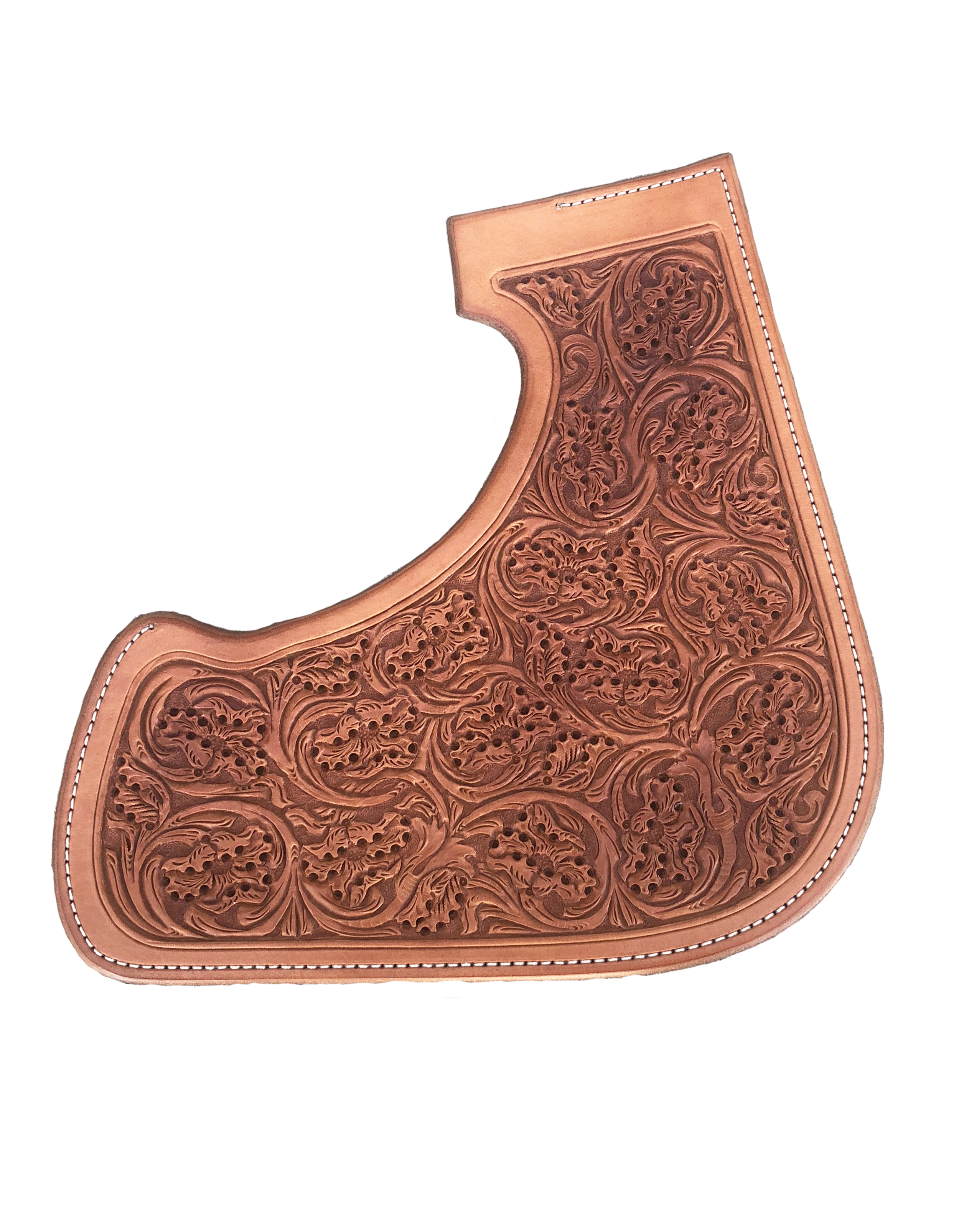 Phoenix western leather tooling with decorative floral western patterns.