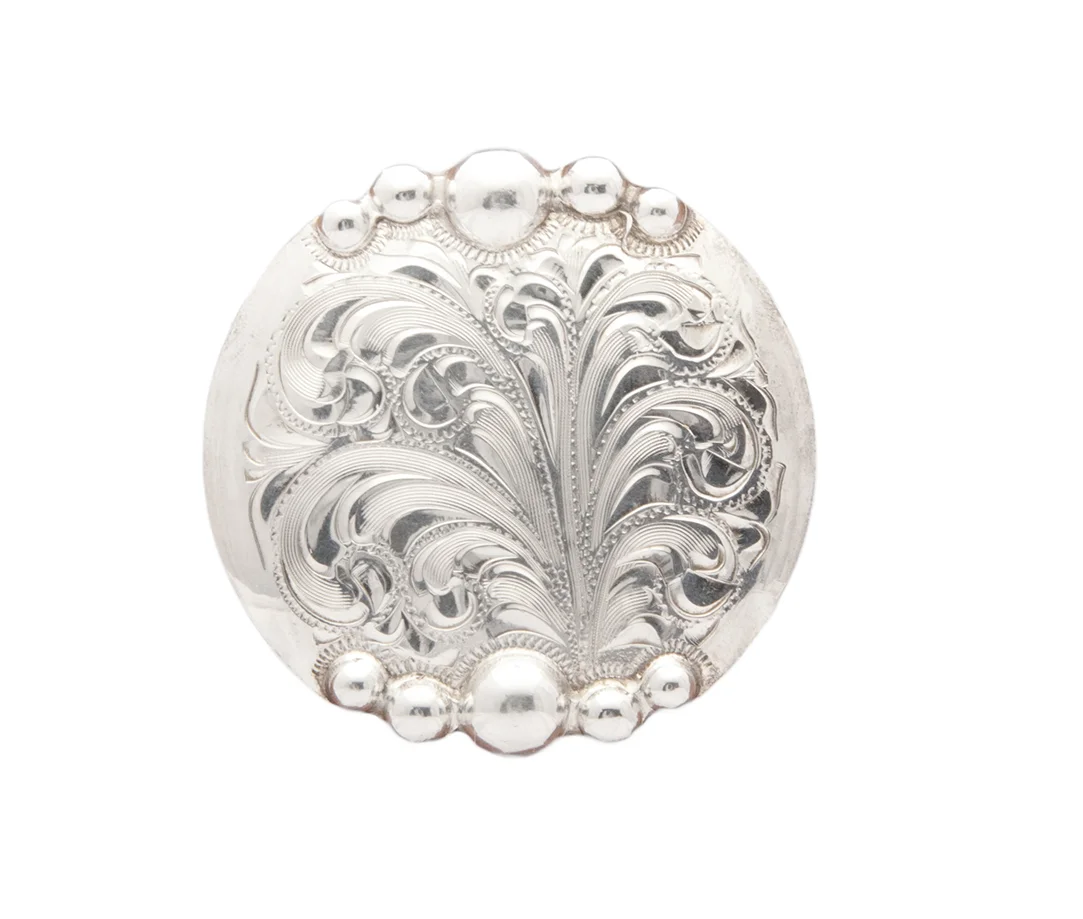Reno silver concho featuring heritage-inspired western craftsmanship and style.