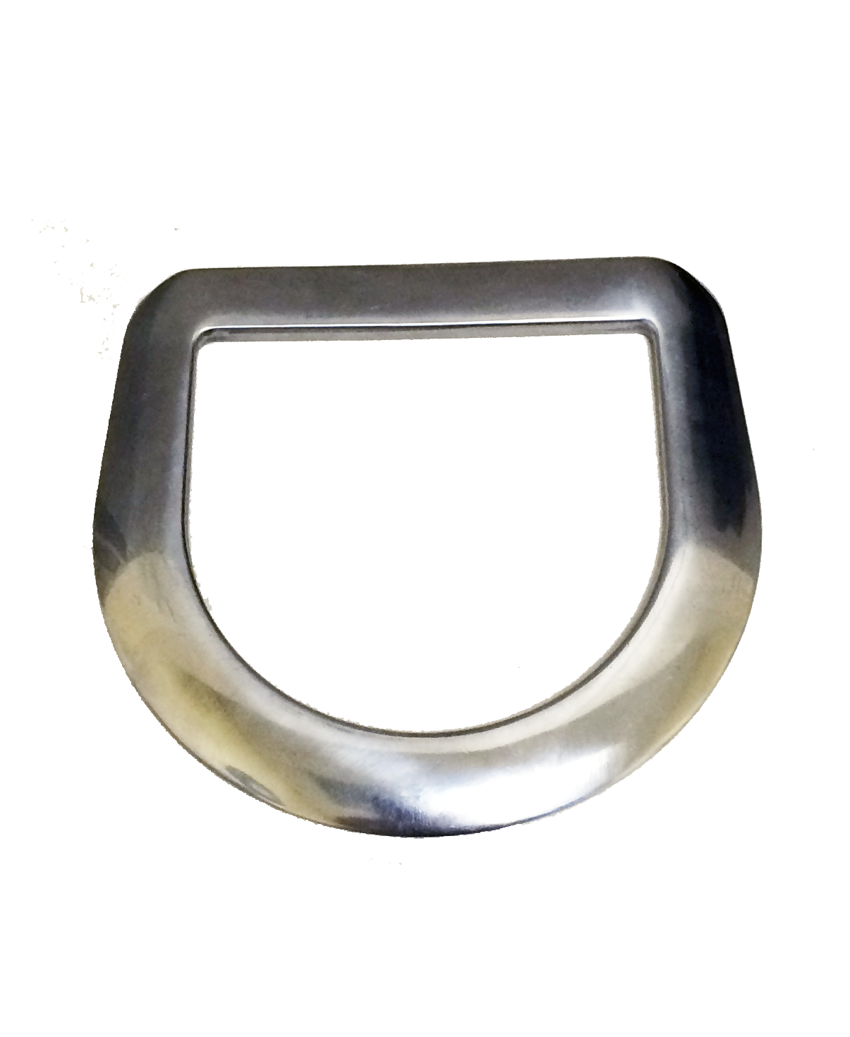 Round stainless steel rear Dee designed for ranch saddles and western tack.