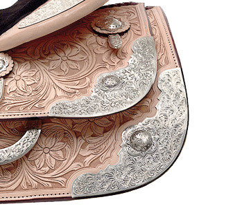 San Luis rear skirt and housing plates for custom western saddle construction.