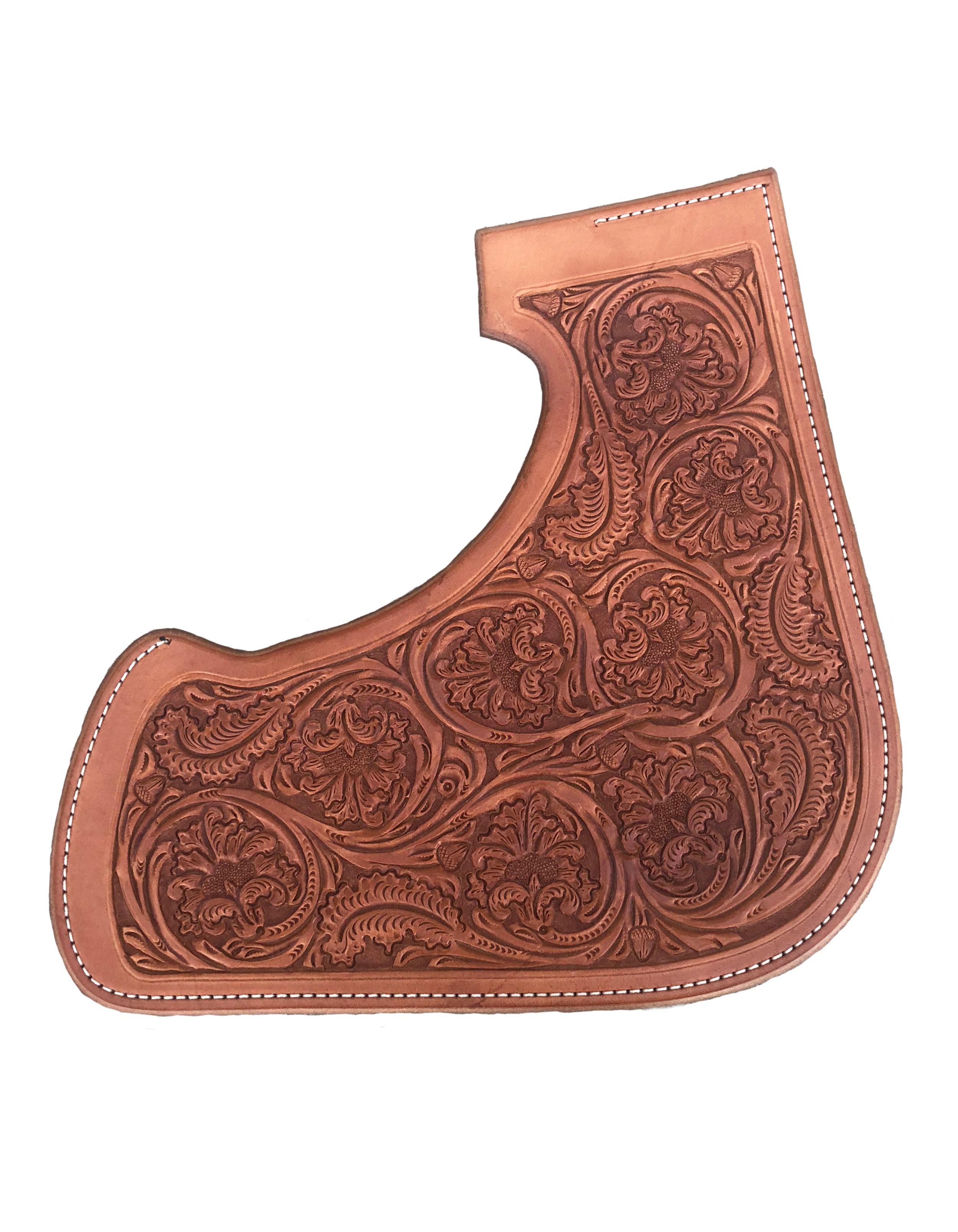 Small Entz floral tooling crafted for premium western saddles.