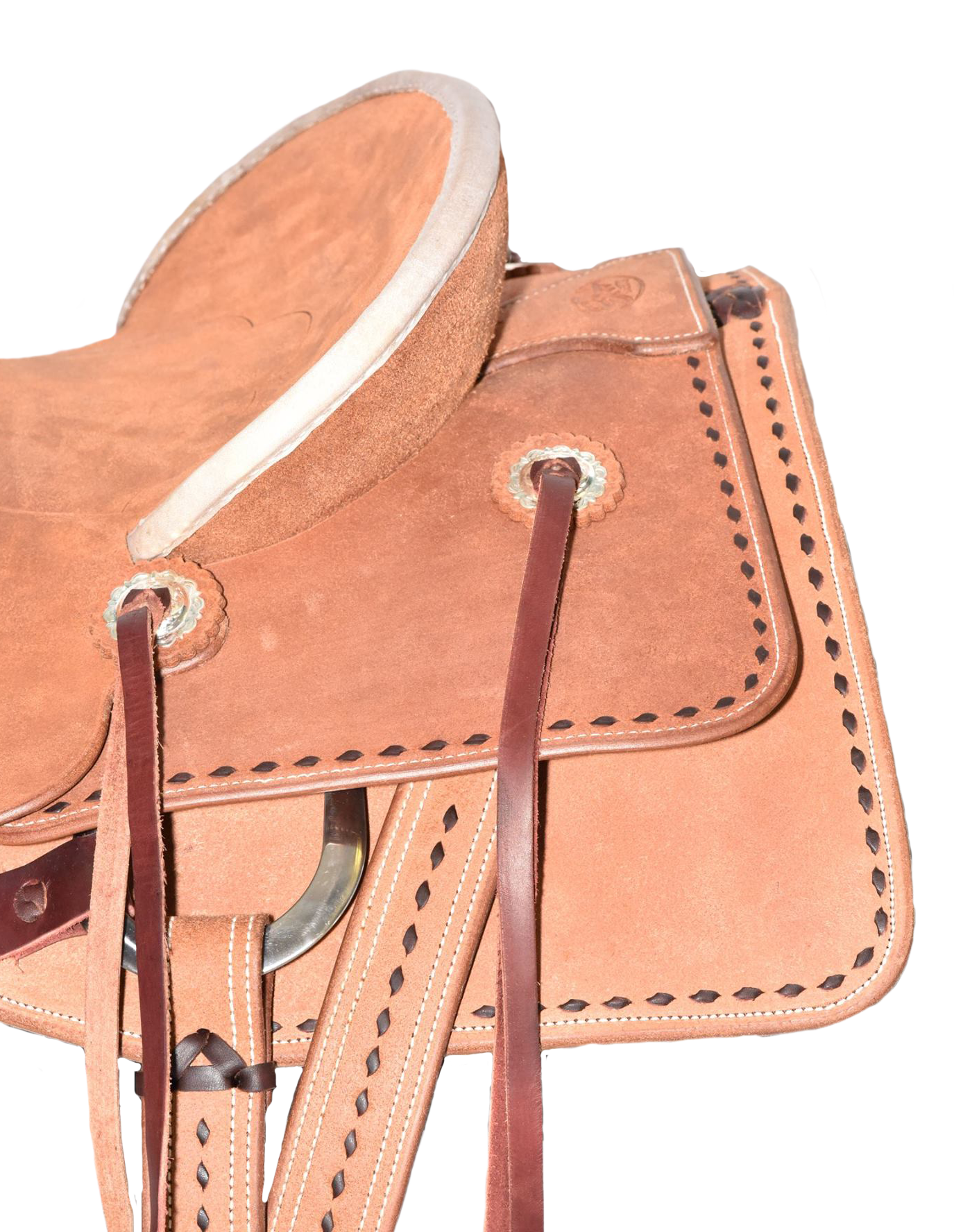 Straight up saddle cantle handcrafted for custom western saddles and rider comfort.