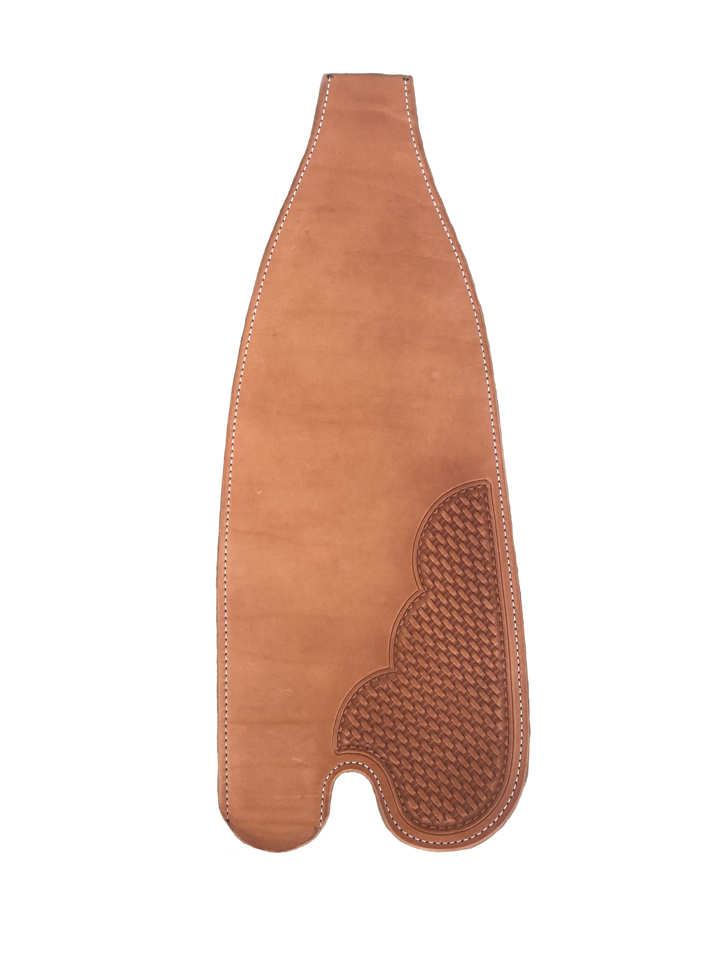 Tim McQuay saddle fenders crafted from premium leather for reining saddle performance.
