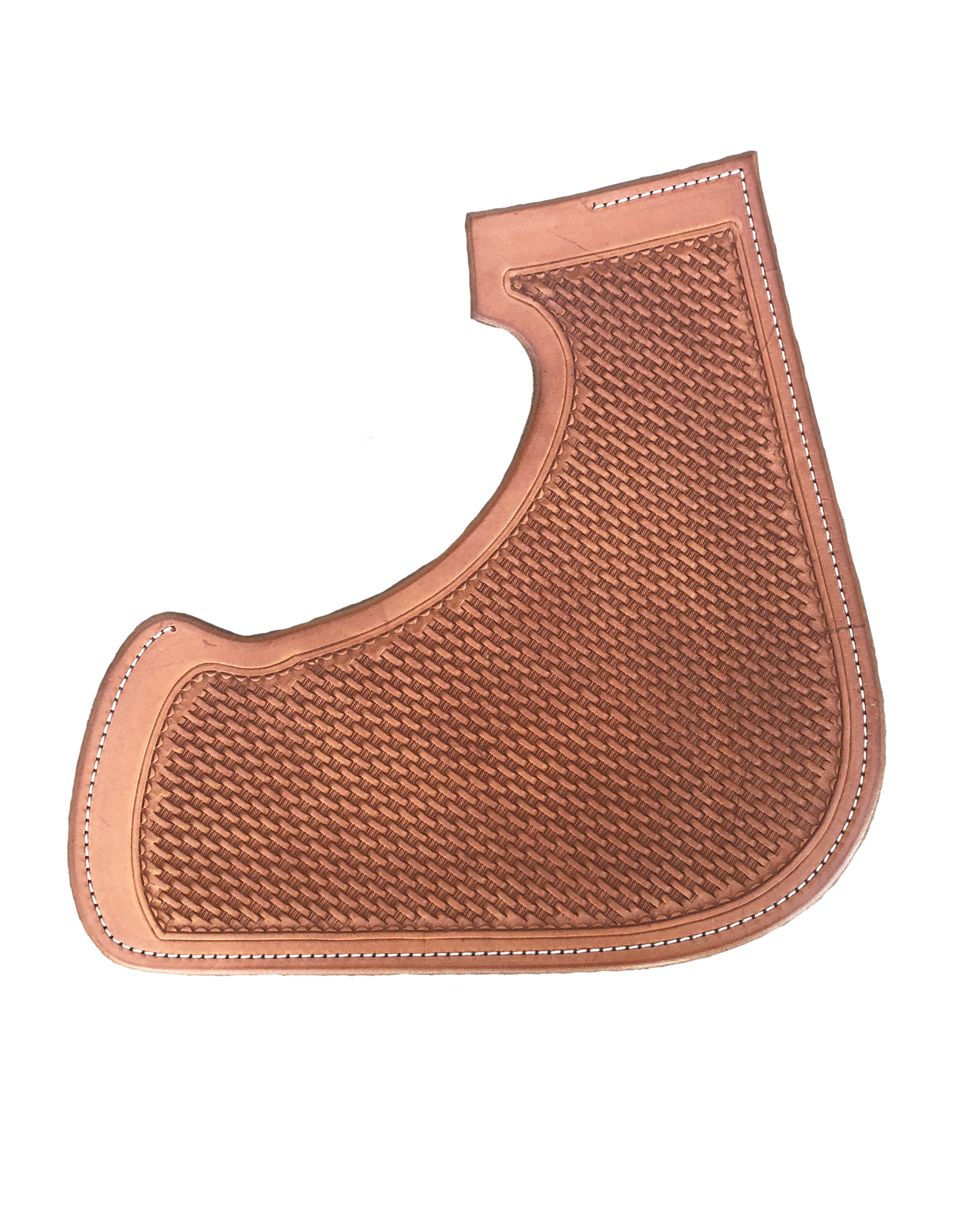 Extra small basket stamping design for premium western saddle leather.