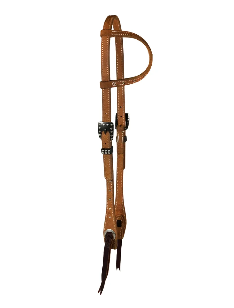 The Roughrider roughout western headstall handcrafted from premium leather for durability and everyday riding.